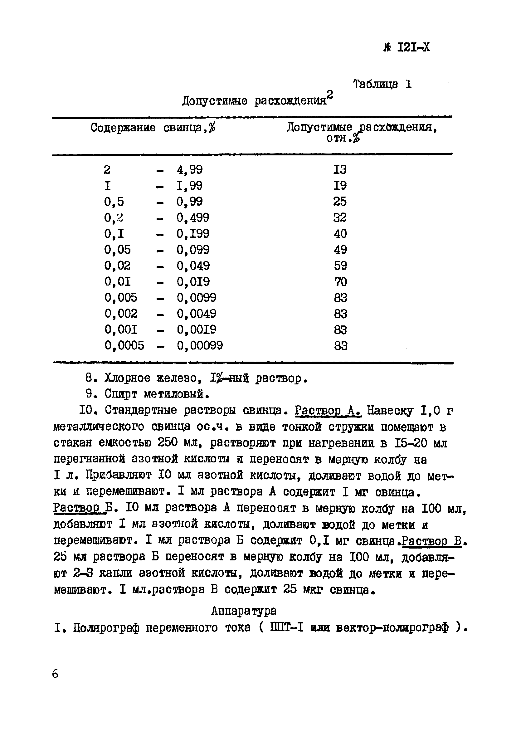 Инструкция НСАМ 121-Х