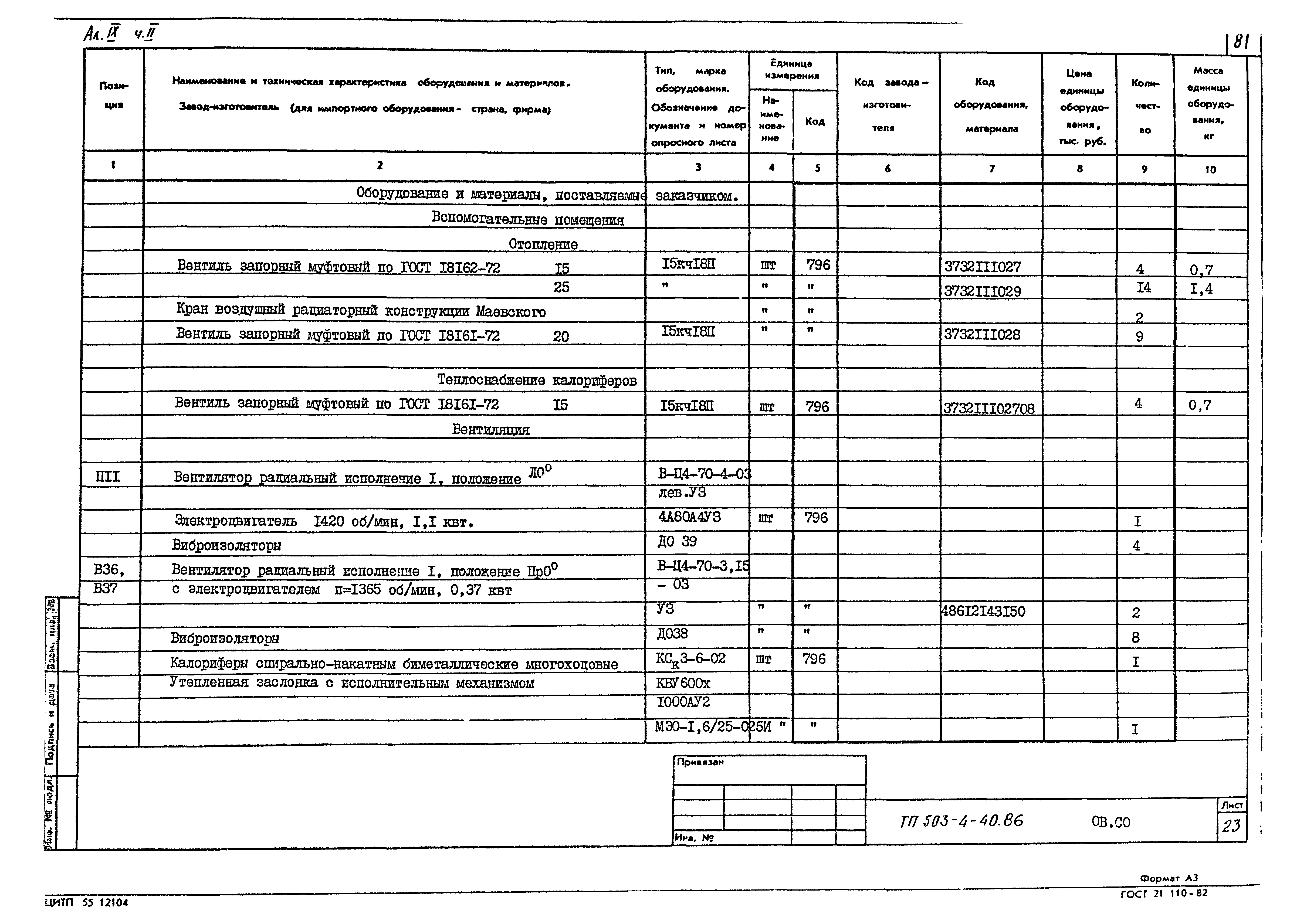 Типовой проект 503-4-40.86