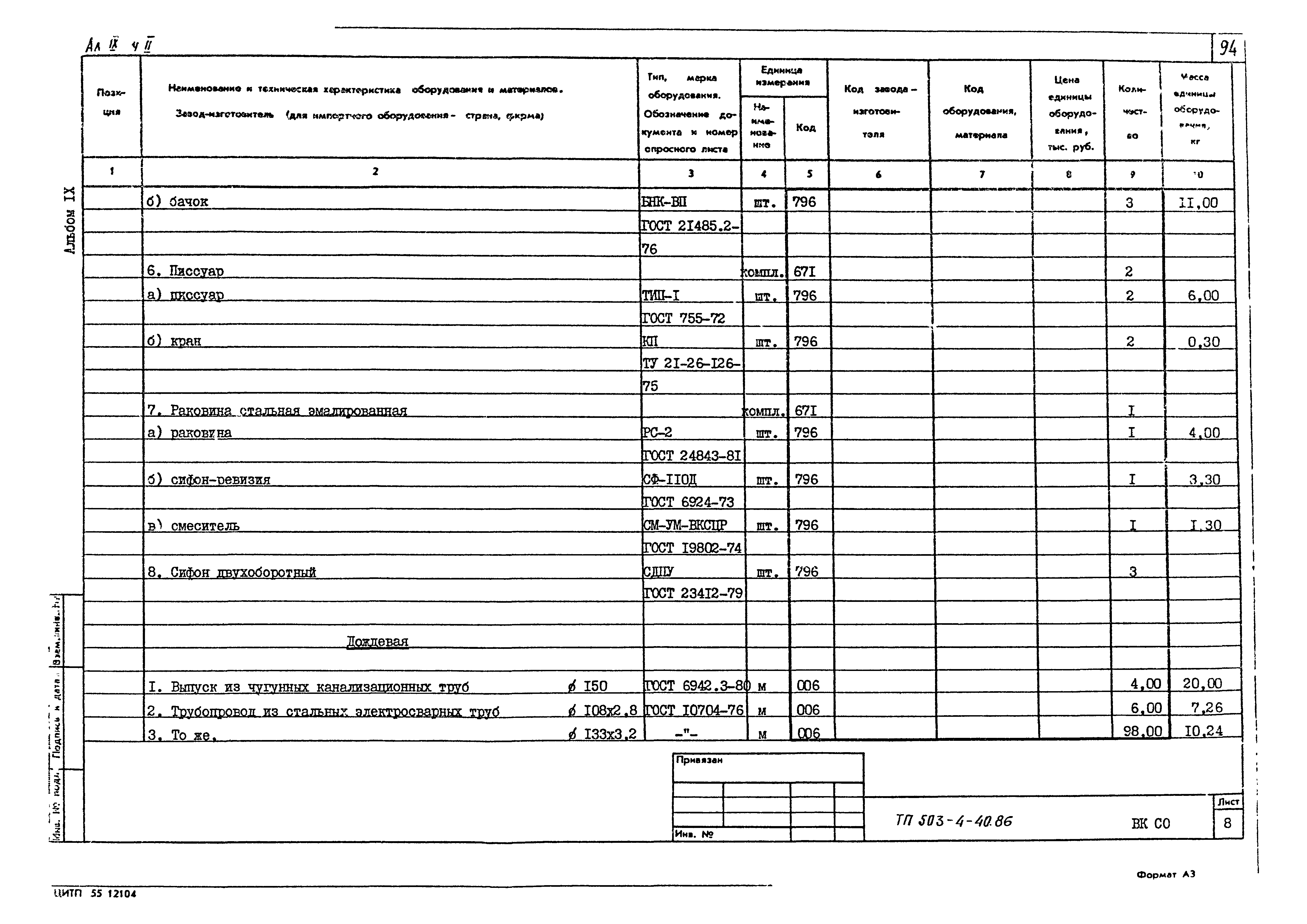 Типовой проект 503-4-40.86