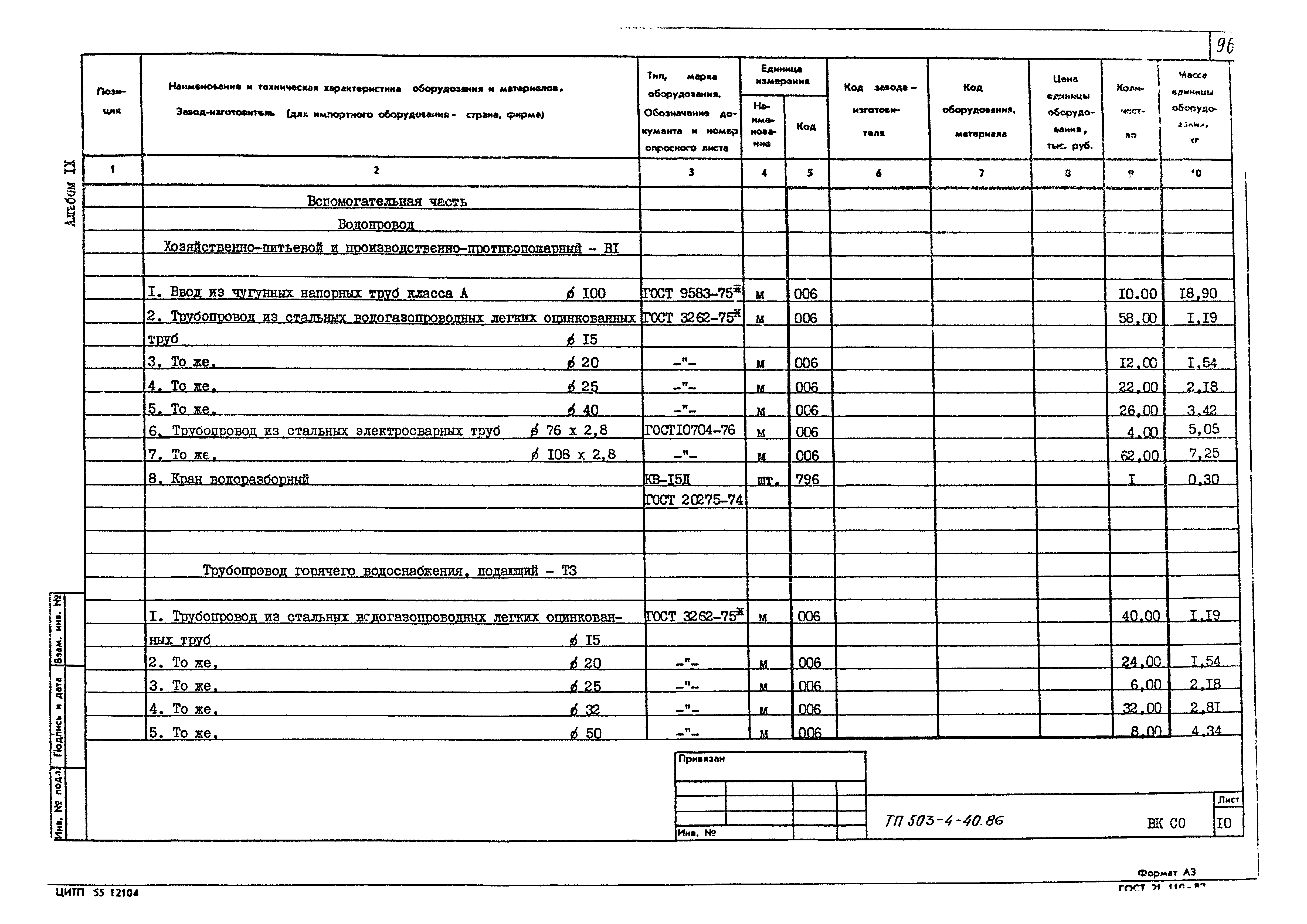 Типовой проект 503-4-40.86