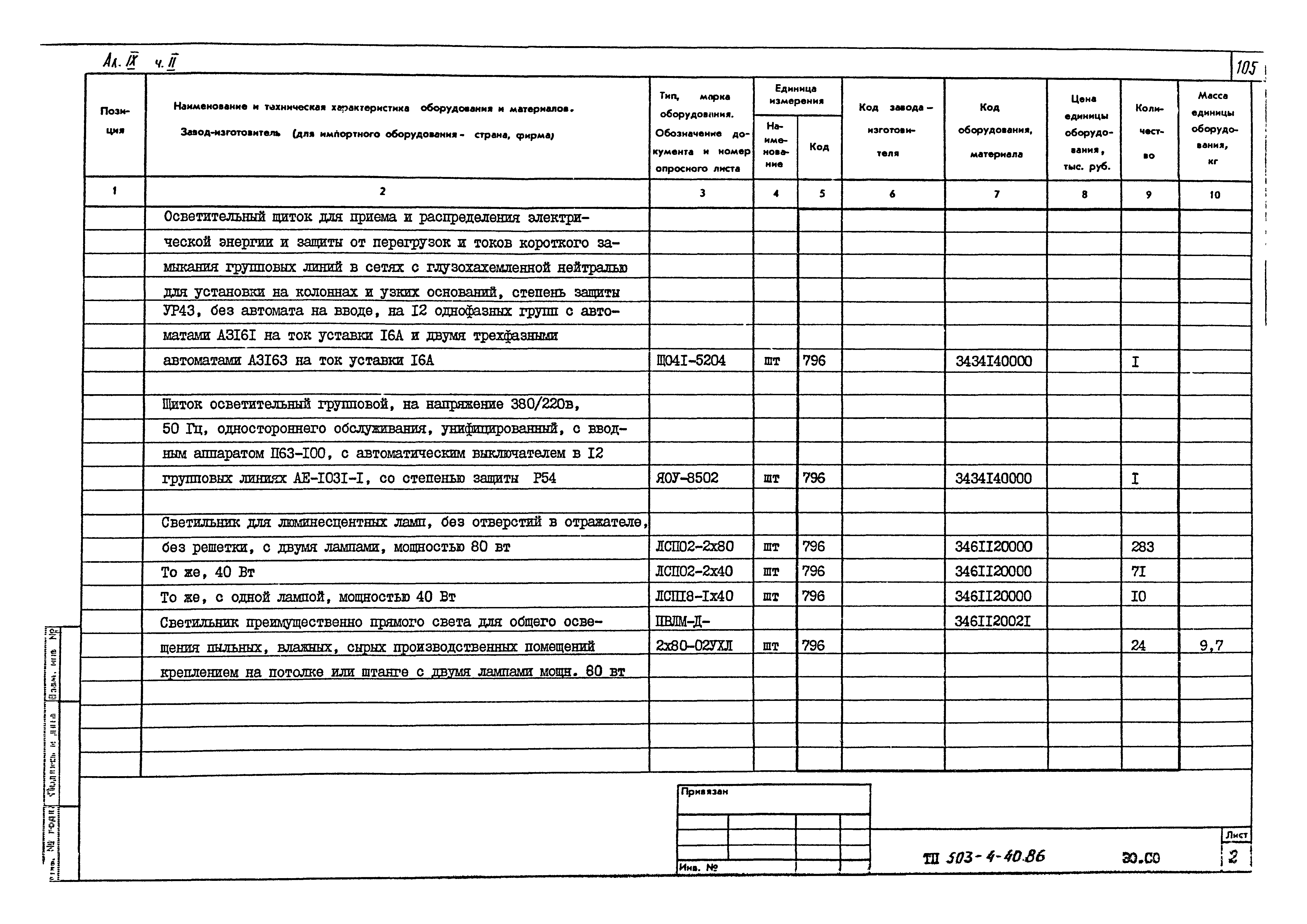 Типовой проект 503-4-40.86