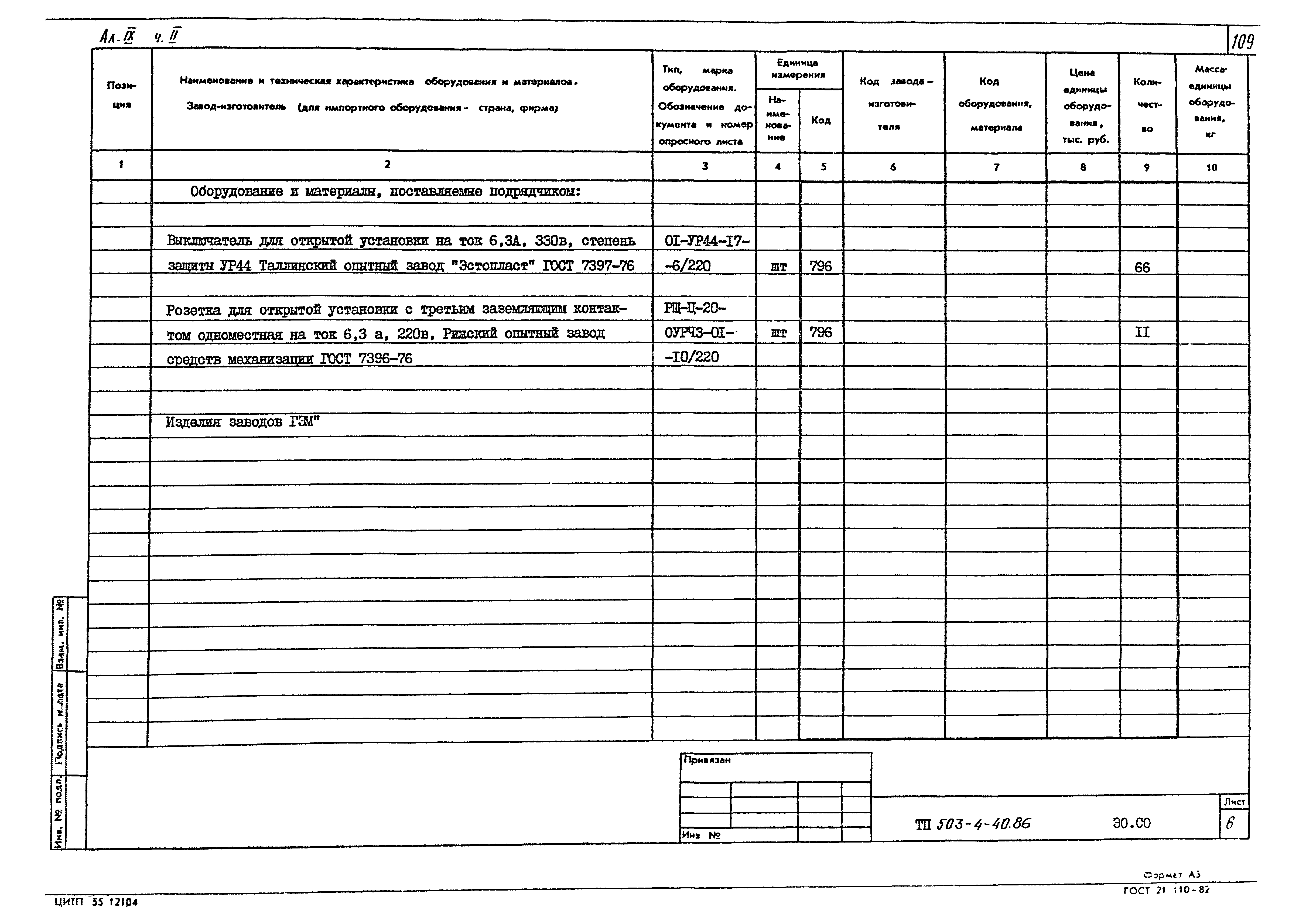 Типовой проект 503-4-40.86