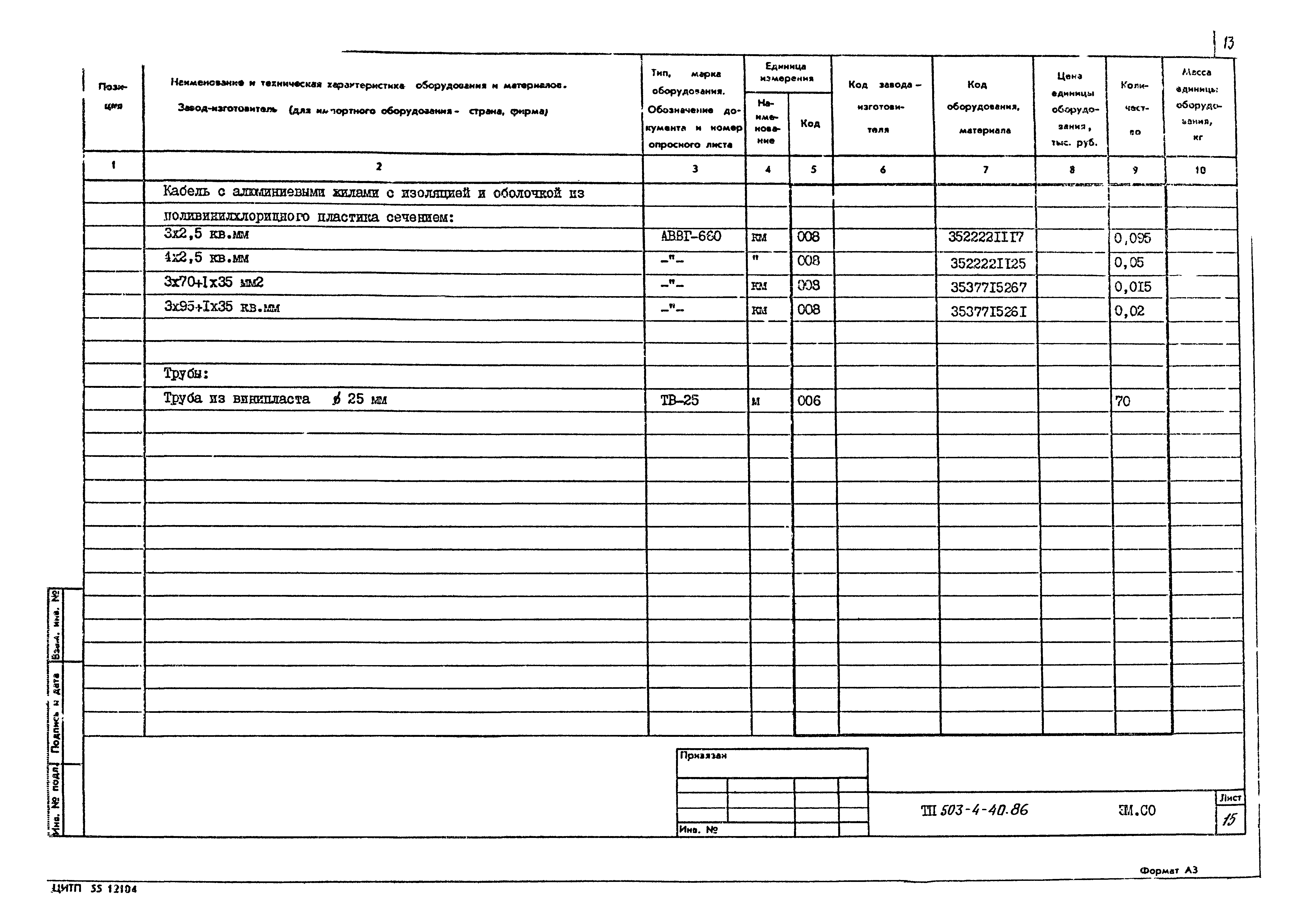 Типовой проект 503-4-40.86