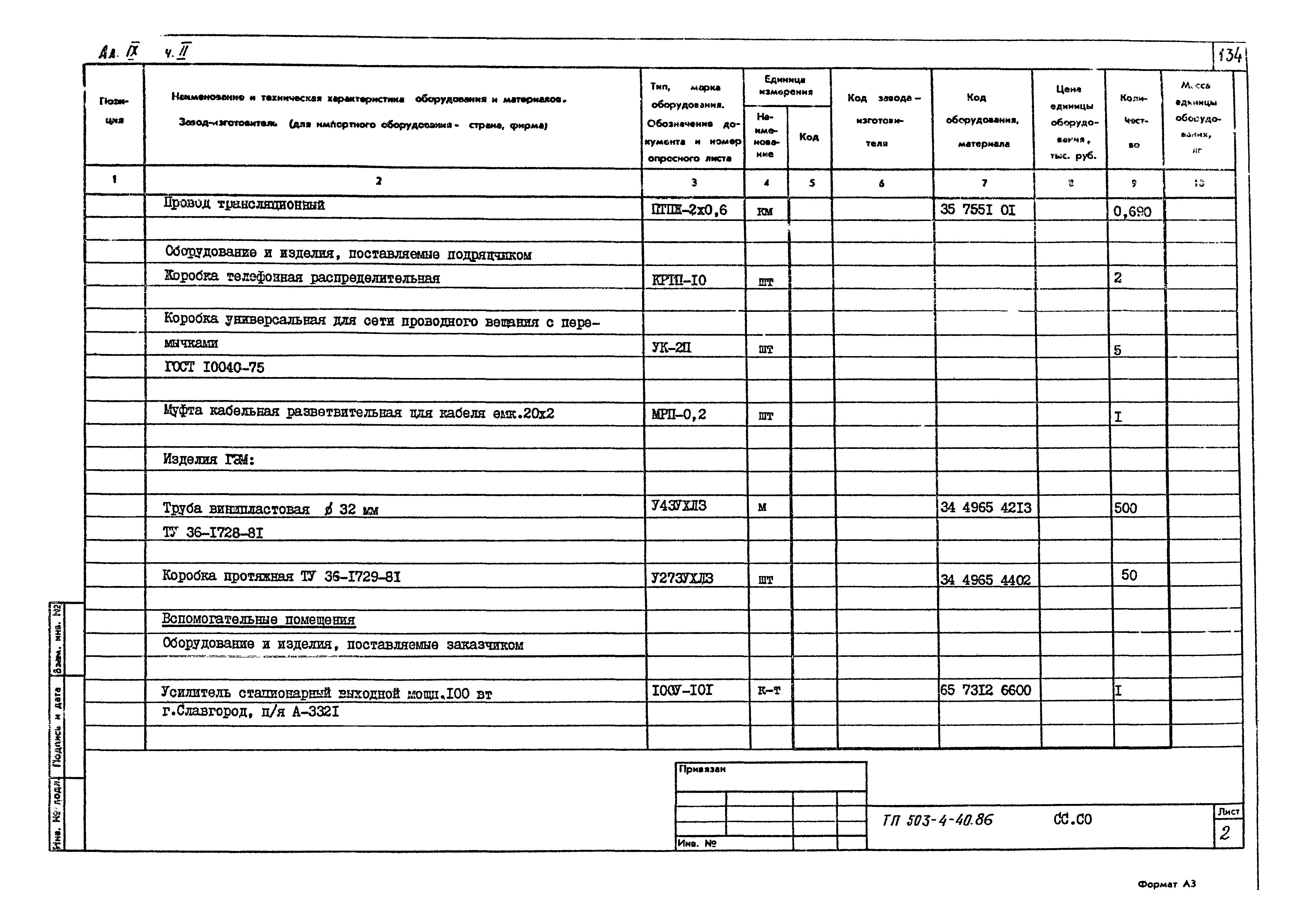 Типовой проект 503-4-40.86