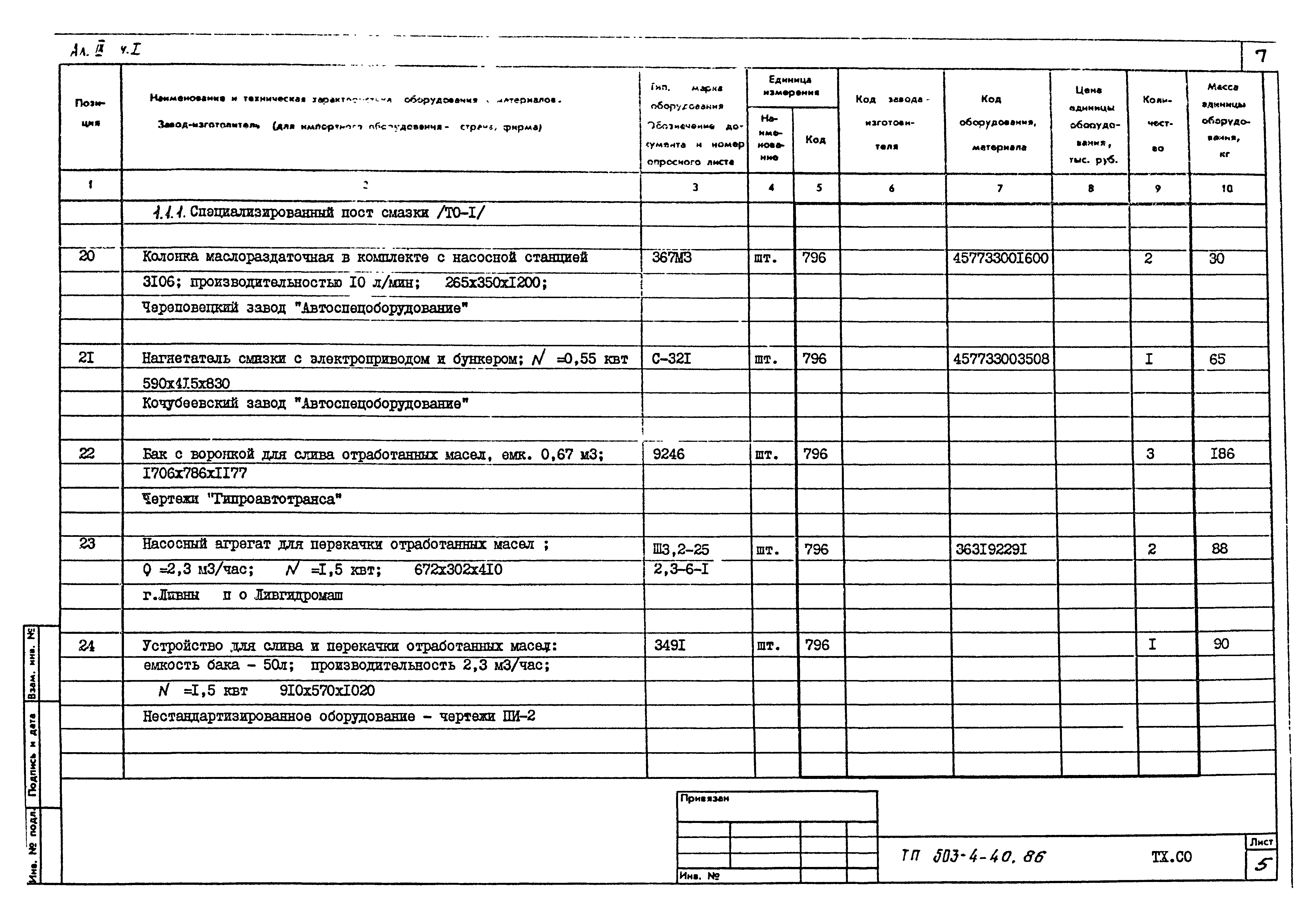 Типовой проект 503-4-40.86