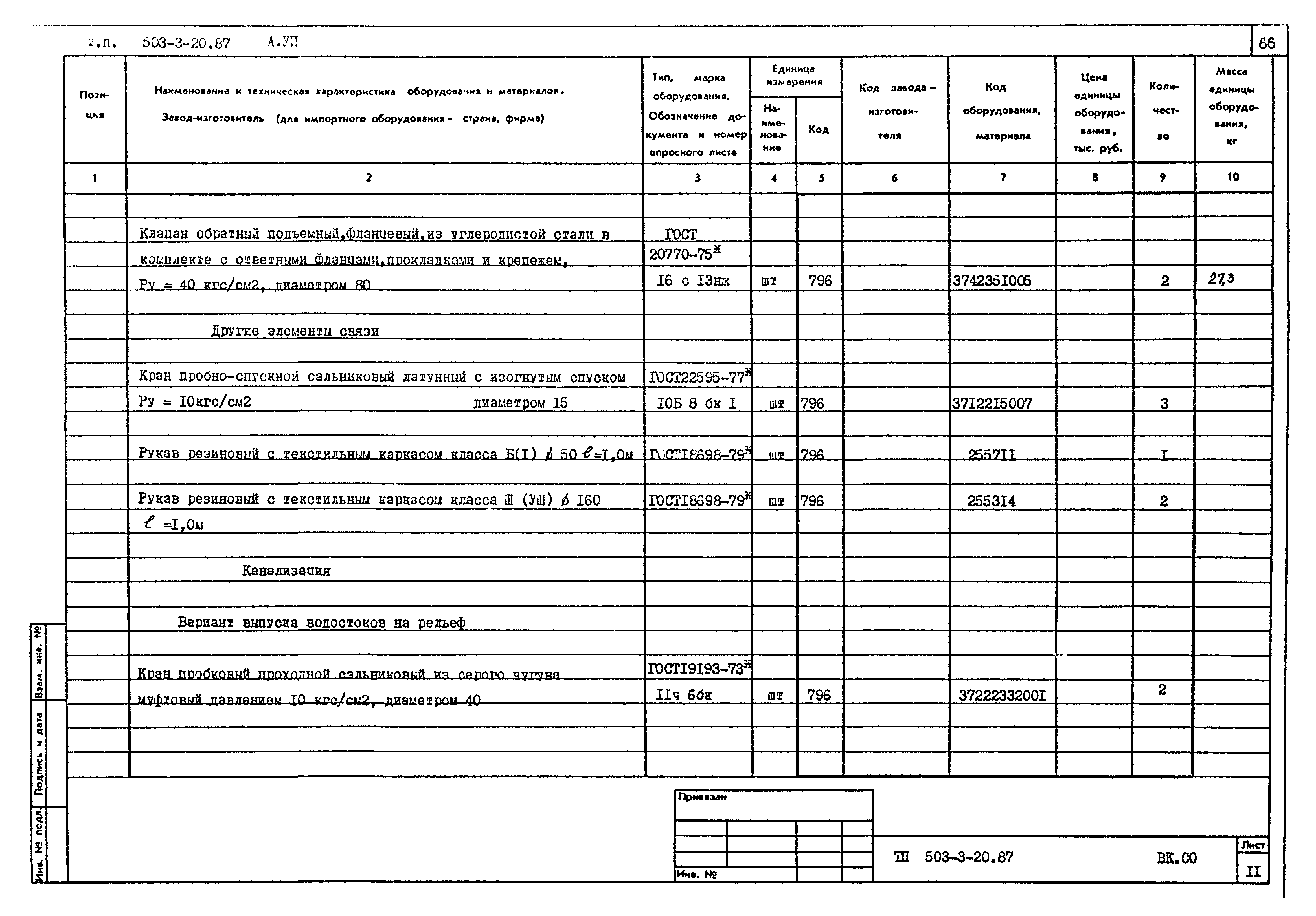 Типовой проект 503-3-20.87