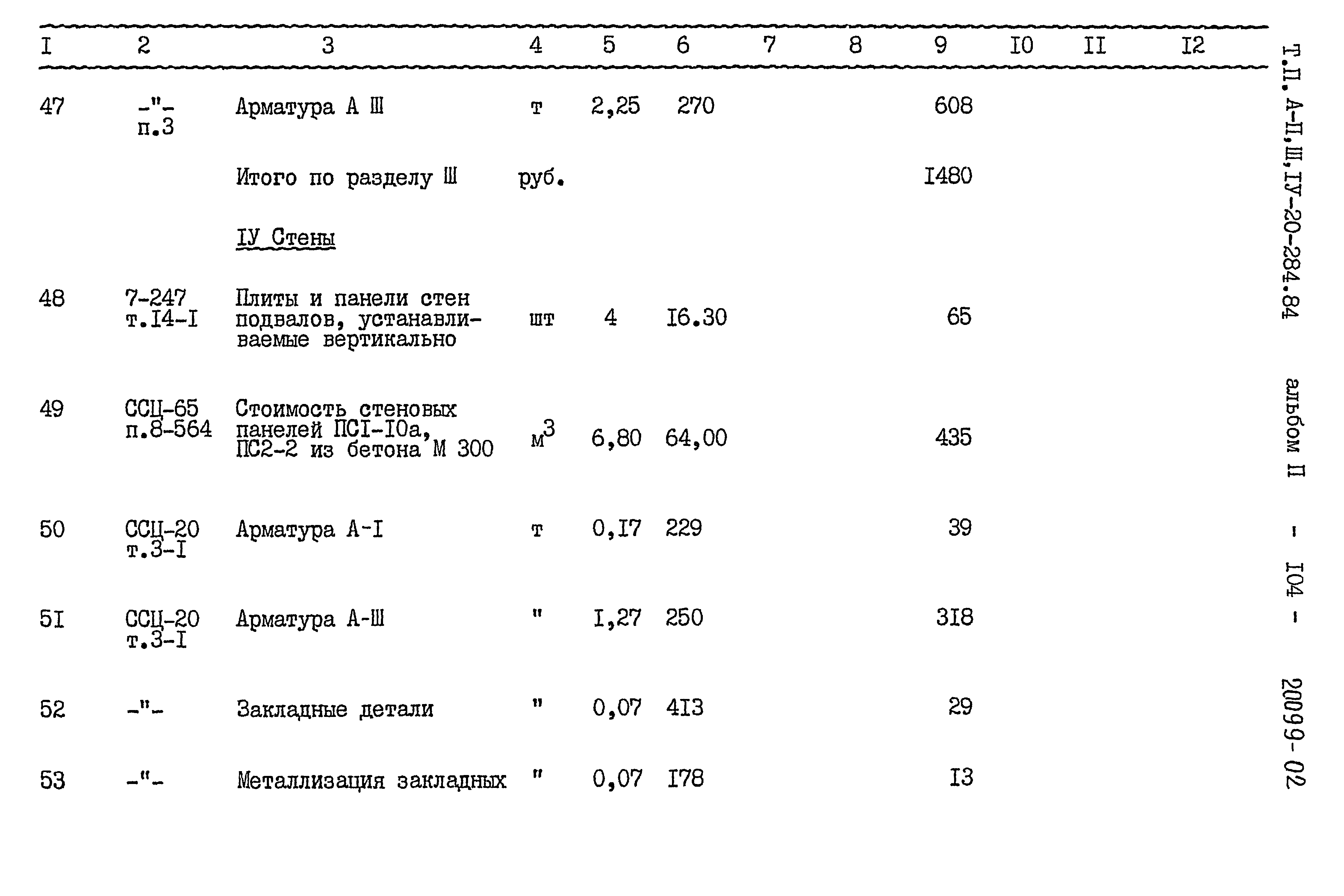 Типовой проект А-II,III,IV-20-284.84