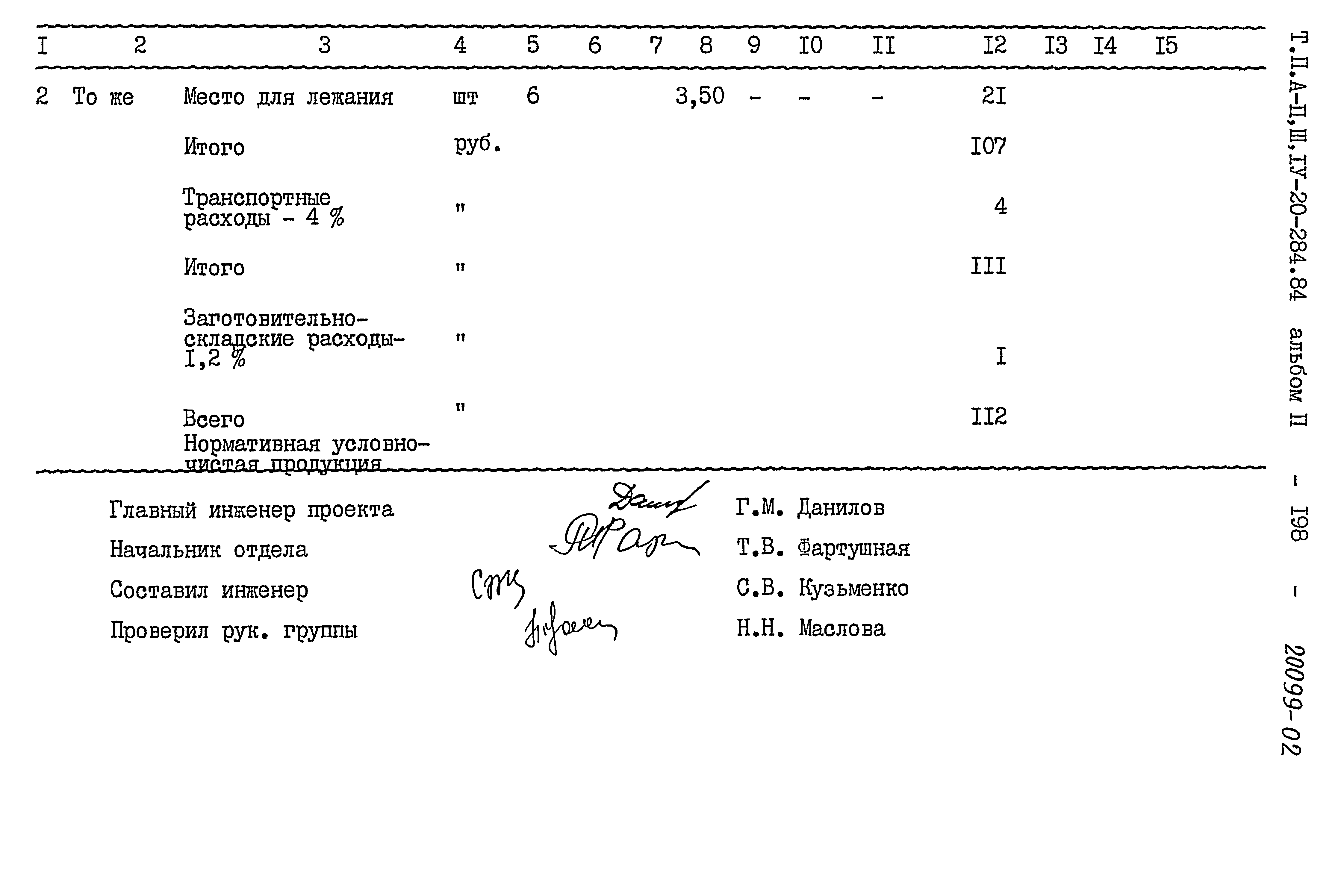 Типовой проект А-II,III,IV-20-284.84