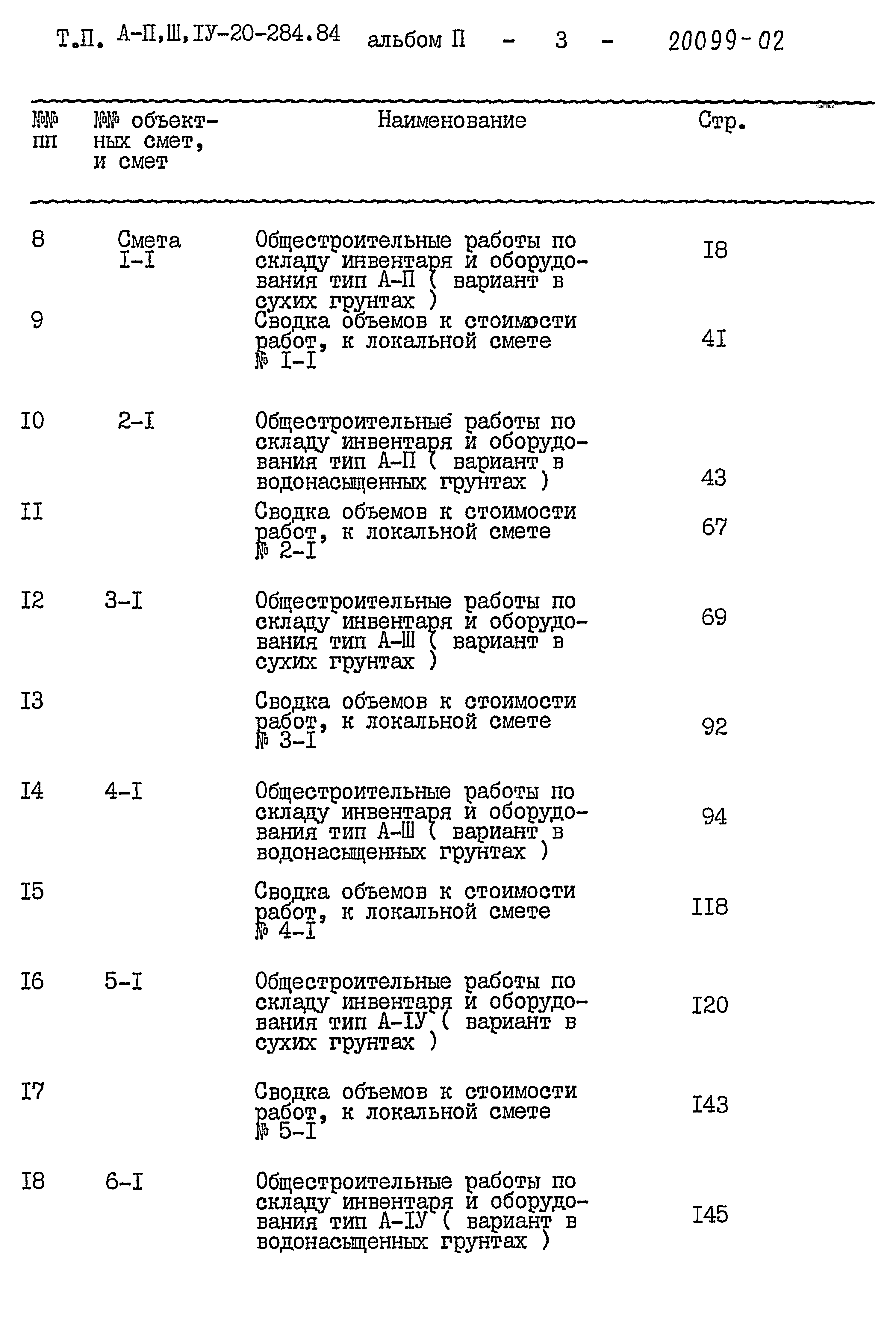 Типовой проект А-II,III,IV-20-284.84