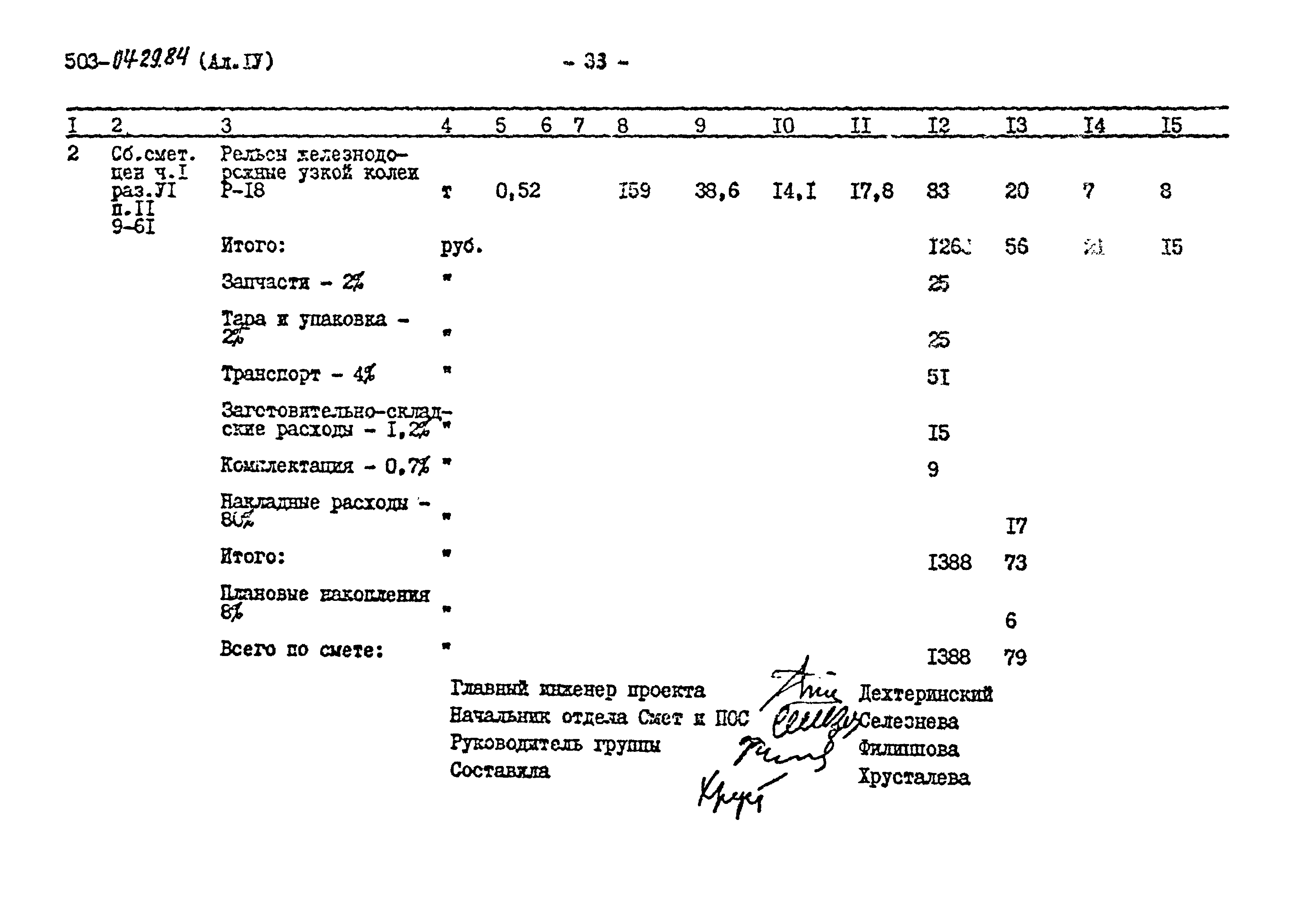 Типовые проектные решения 503-04-29.84