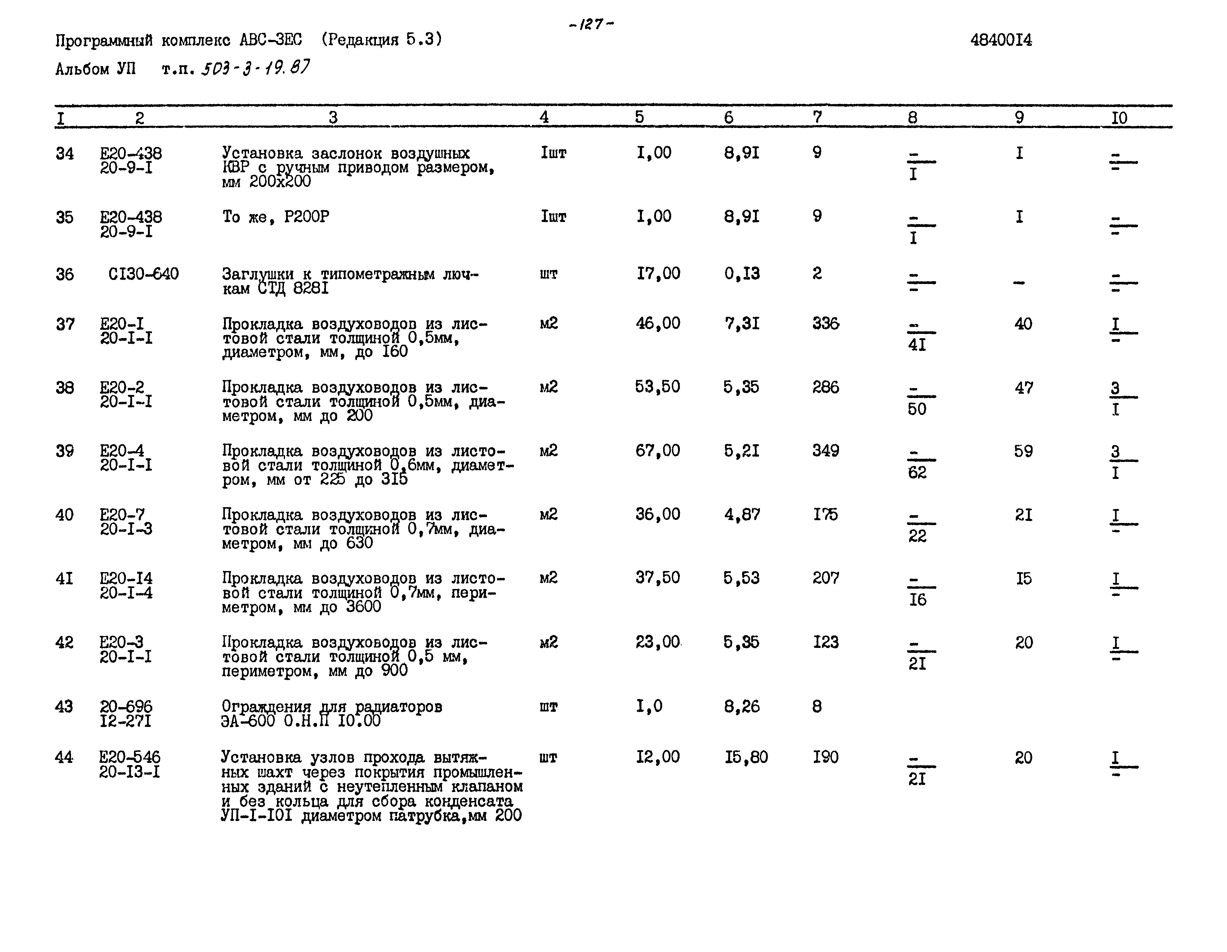 Типовой проект 503-3-19.87