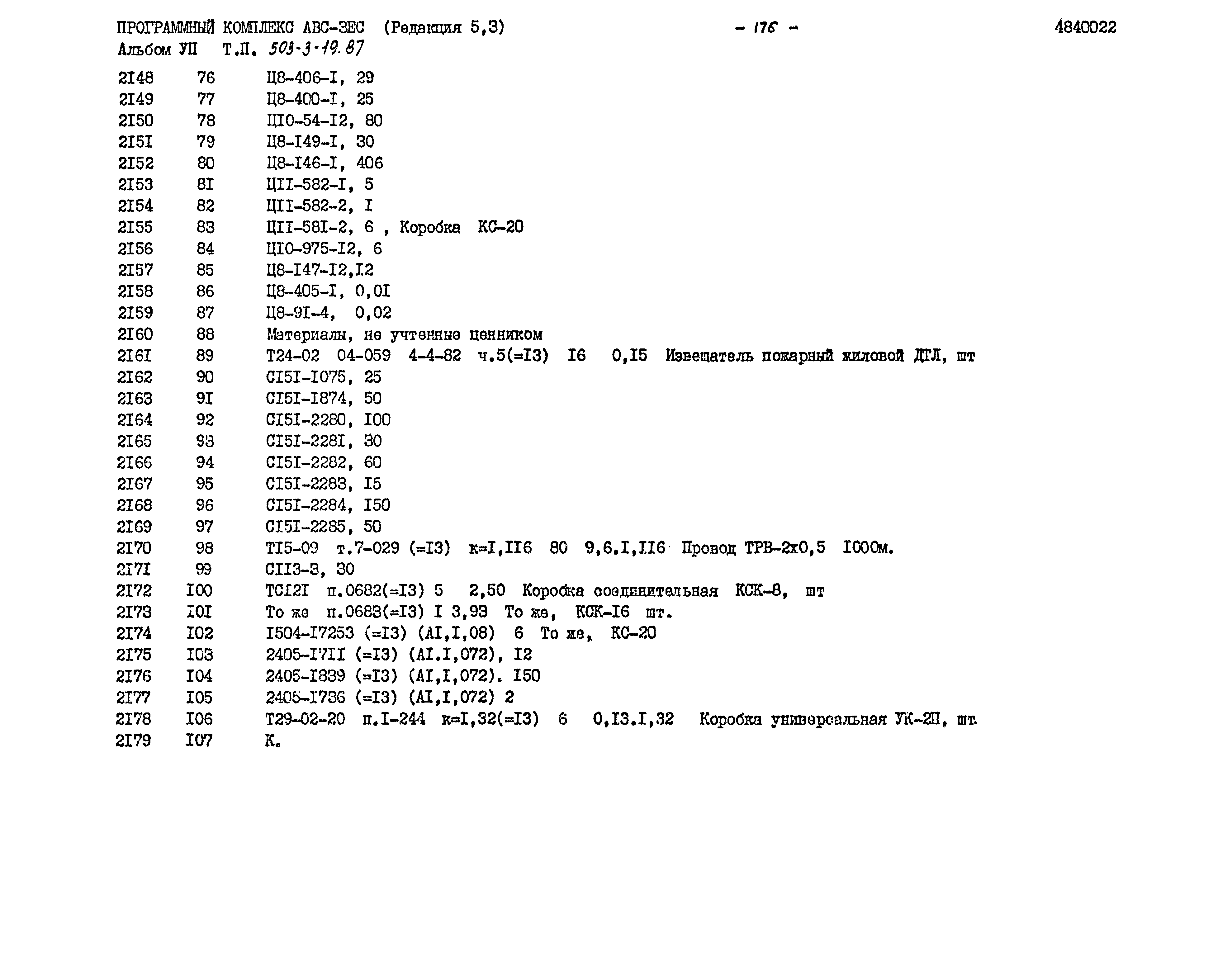 Типовой проект 503-3-19.87