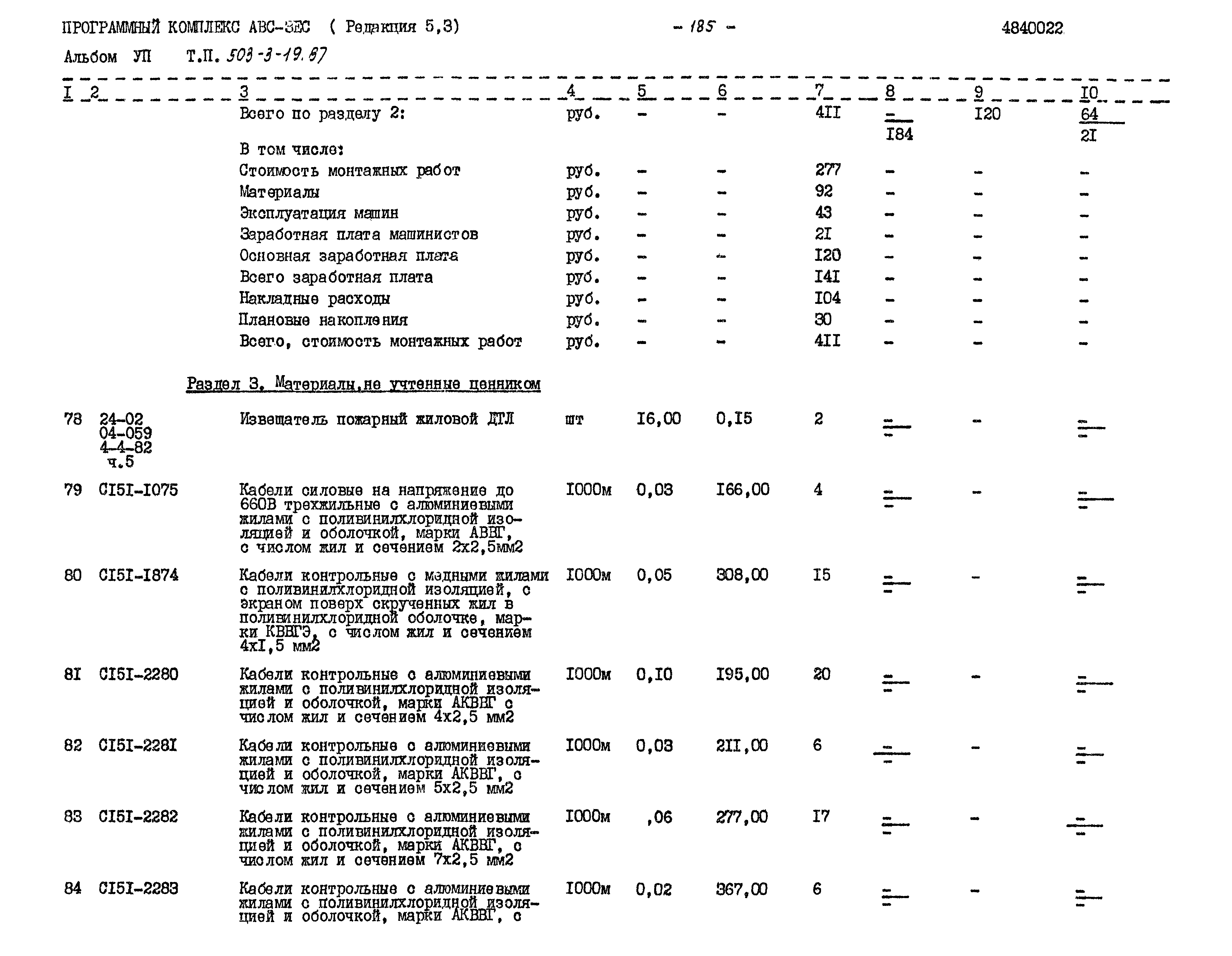 Типовой проект 503-3-19.87