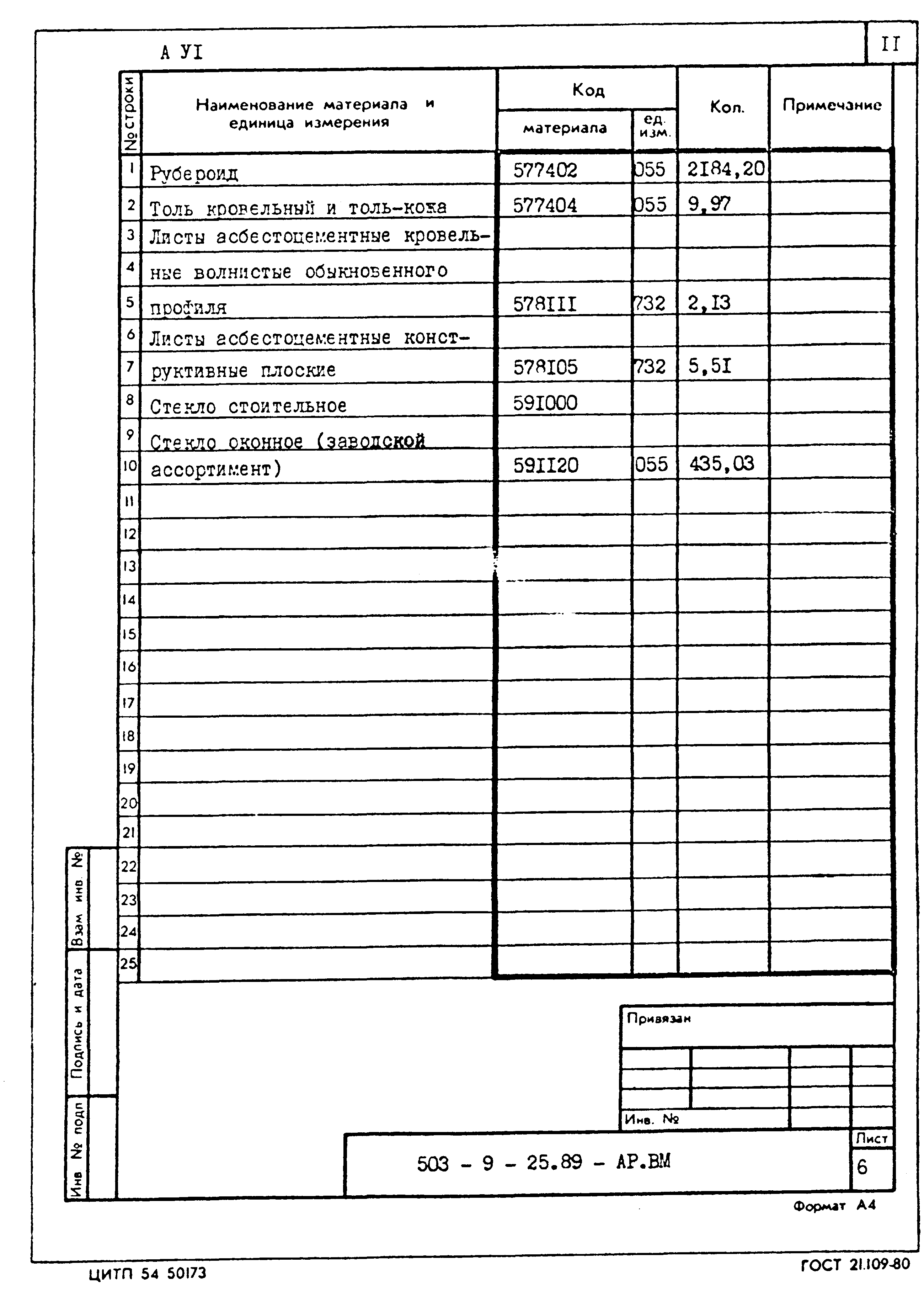 Типовой проект 503-9-25.89