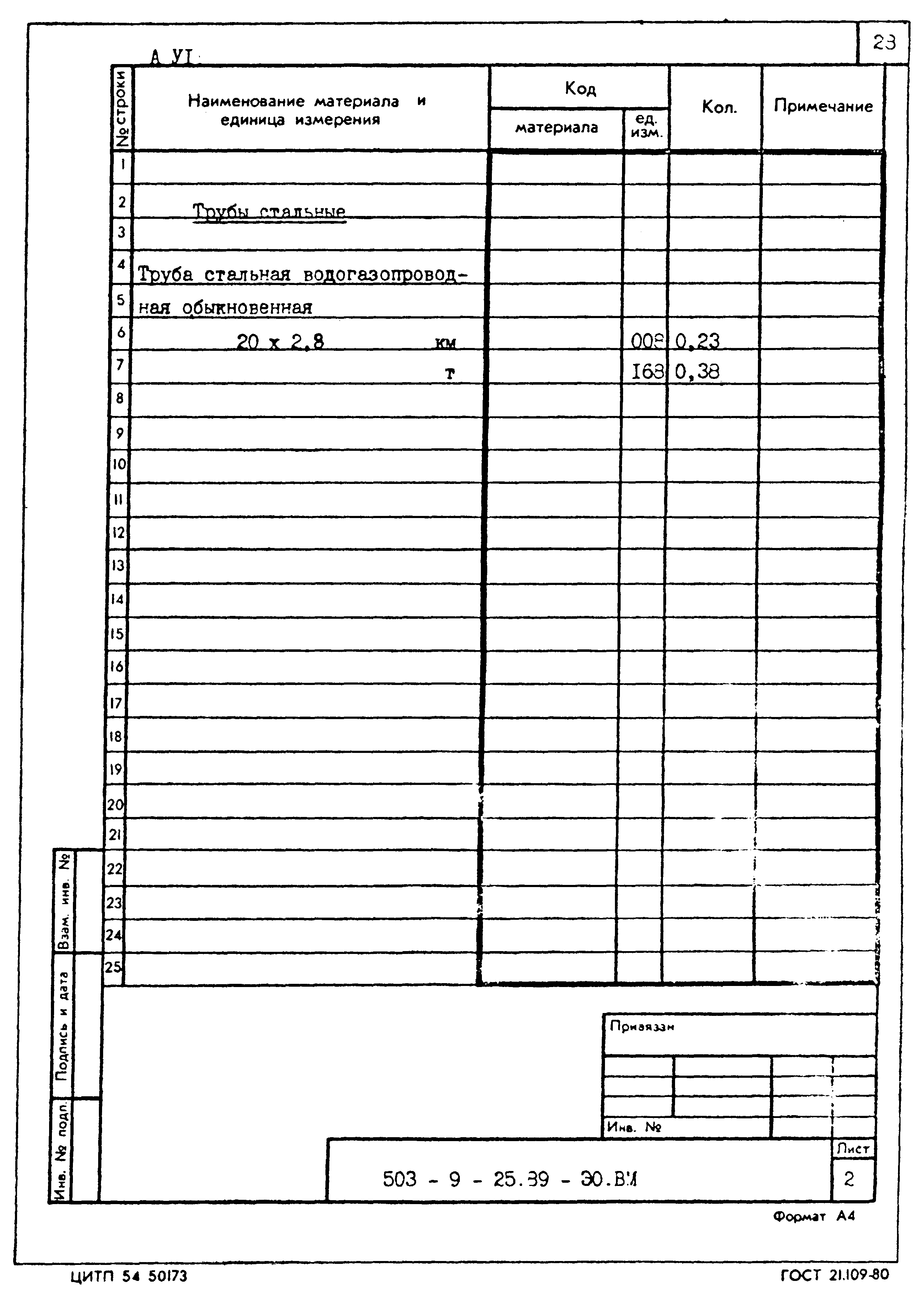 Типовой проект 503-9-25.89