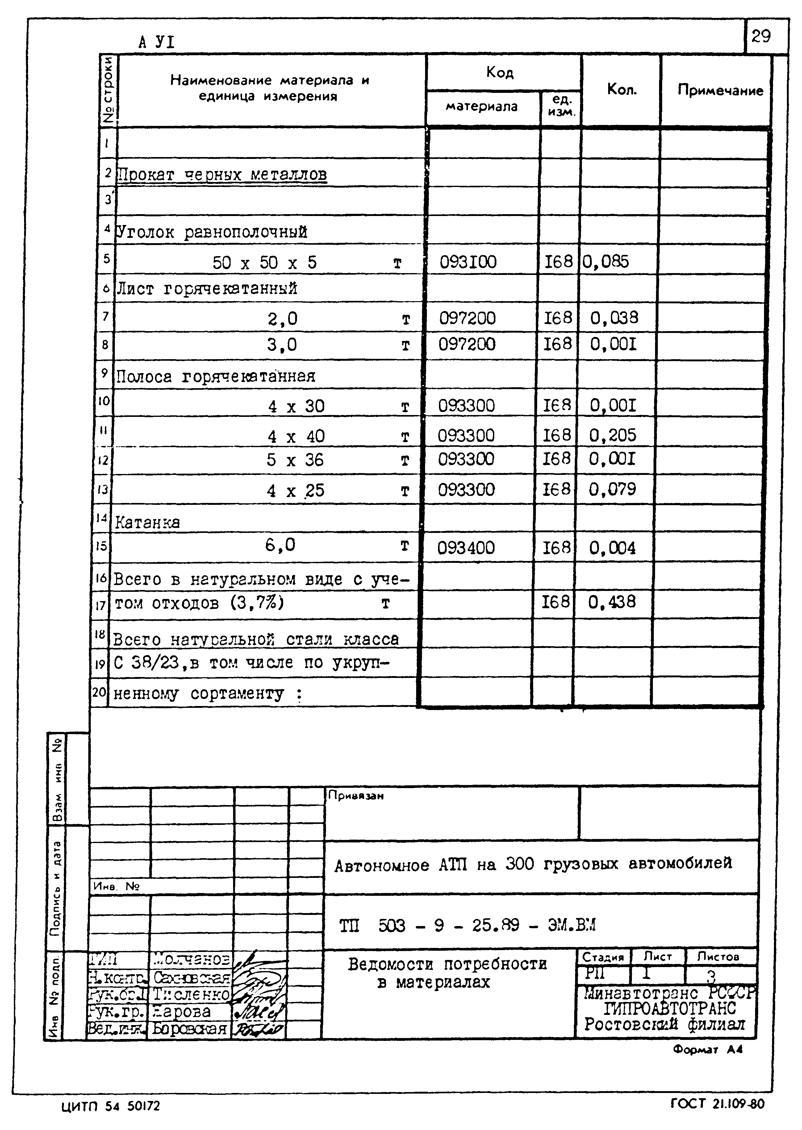 Типовой проект 503-9-25.89