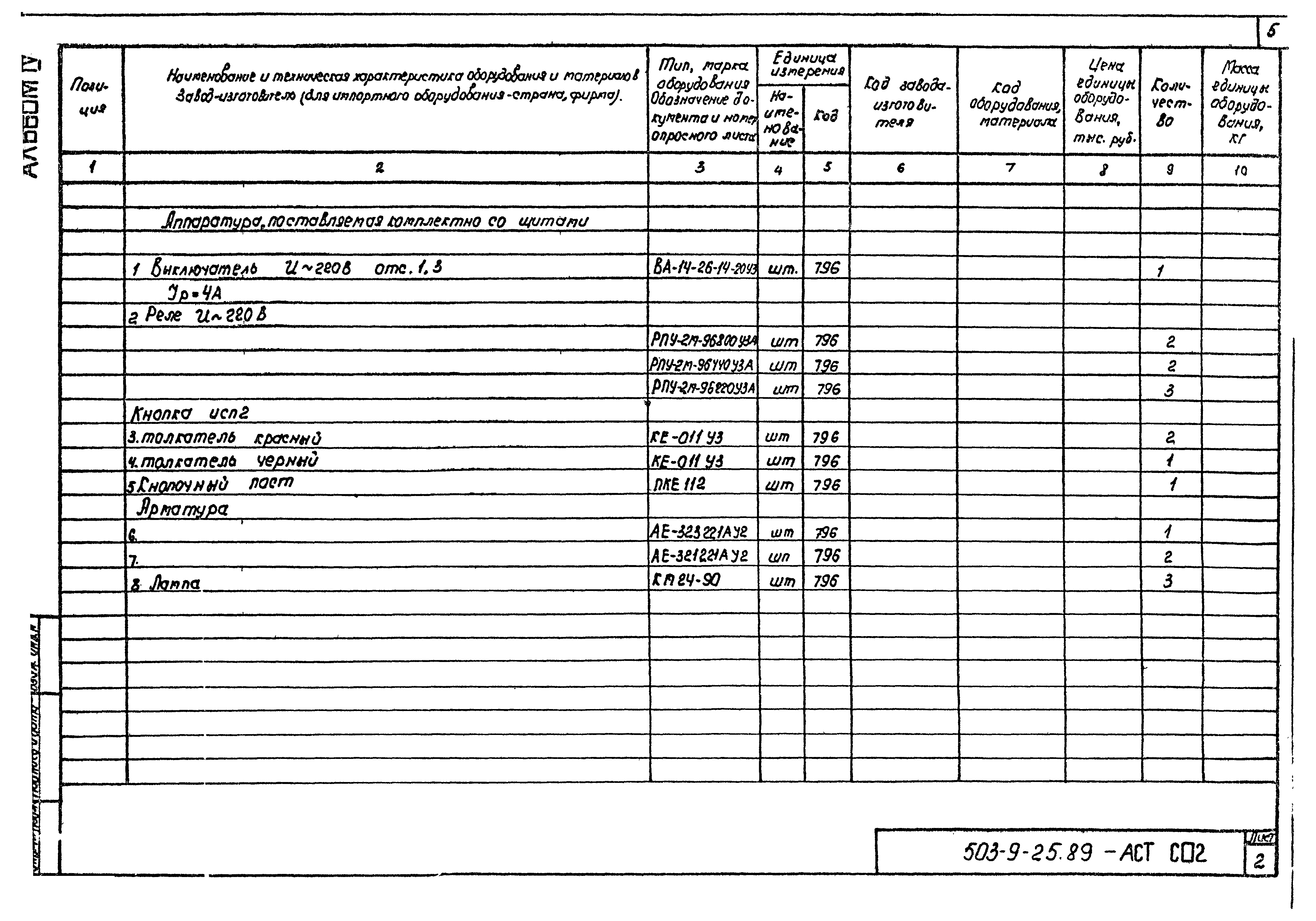 Типовой проект 503-9-25.89