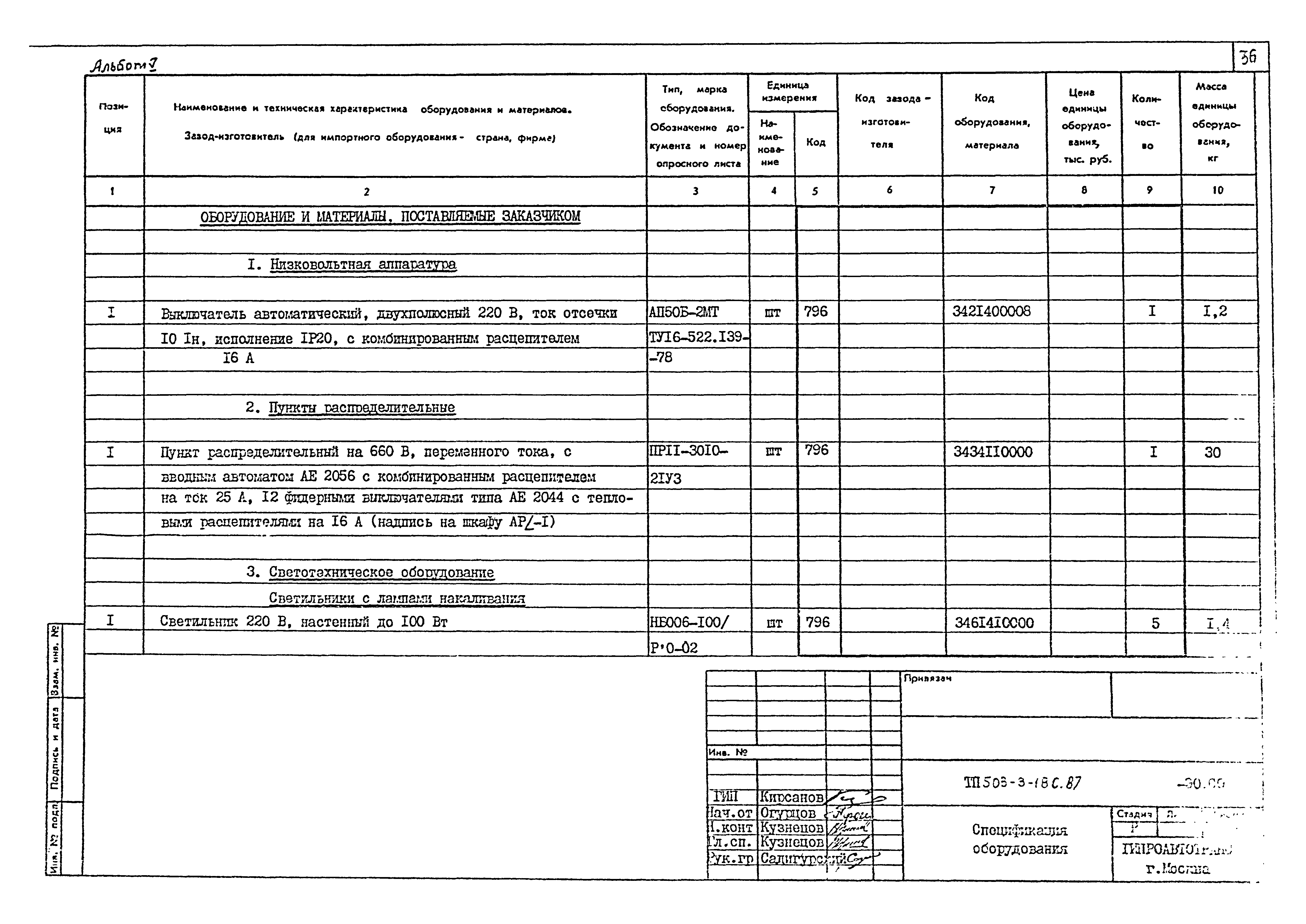 Типовой проект 503-3-18с.87