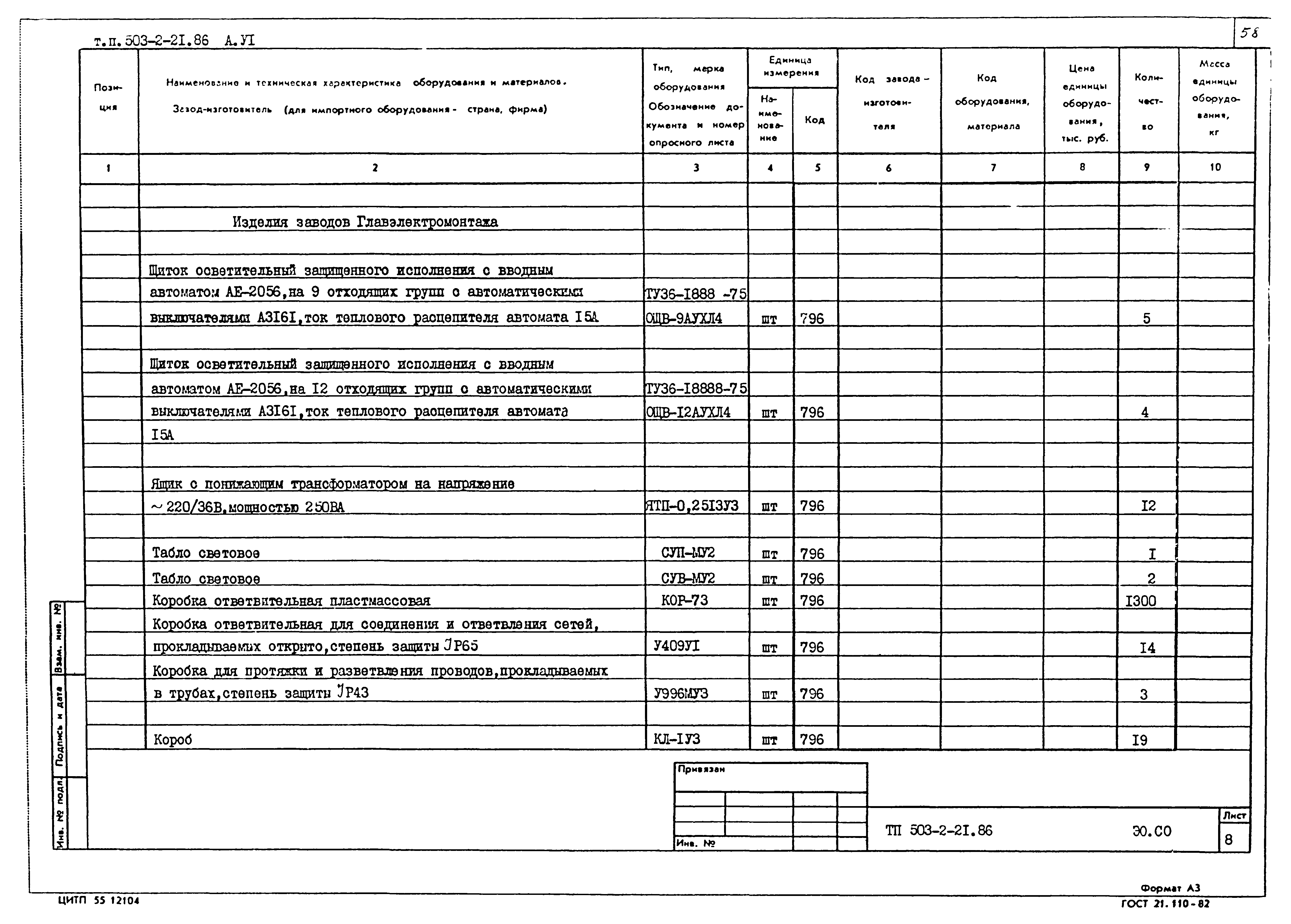Типовой проект 503-2-21.86