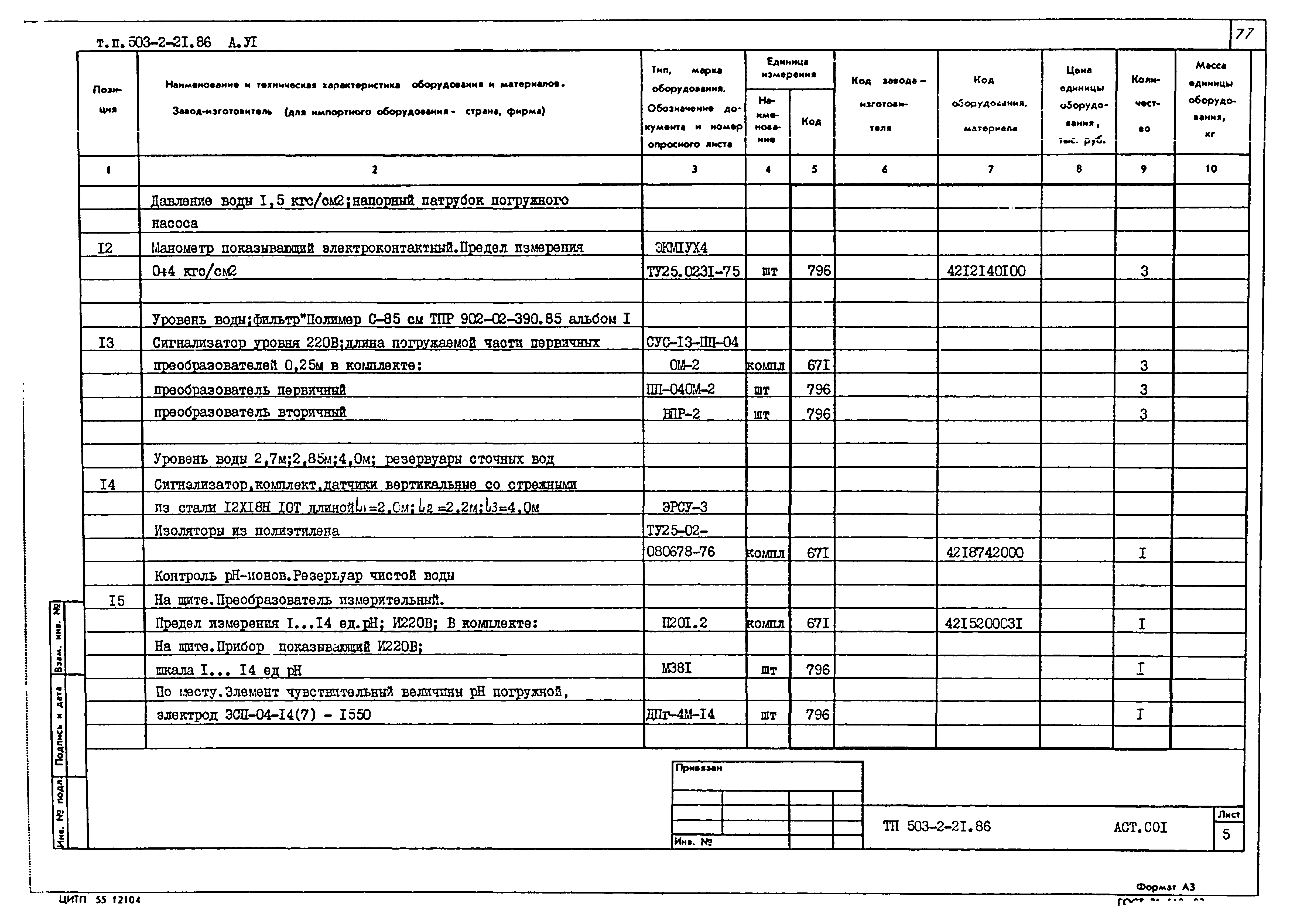 Типовой проект 503-2-21.86