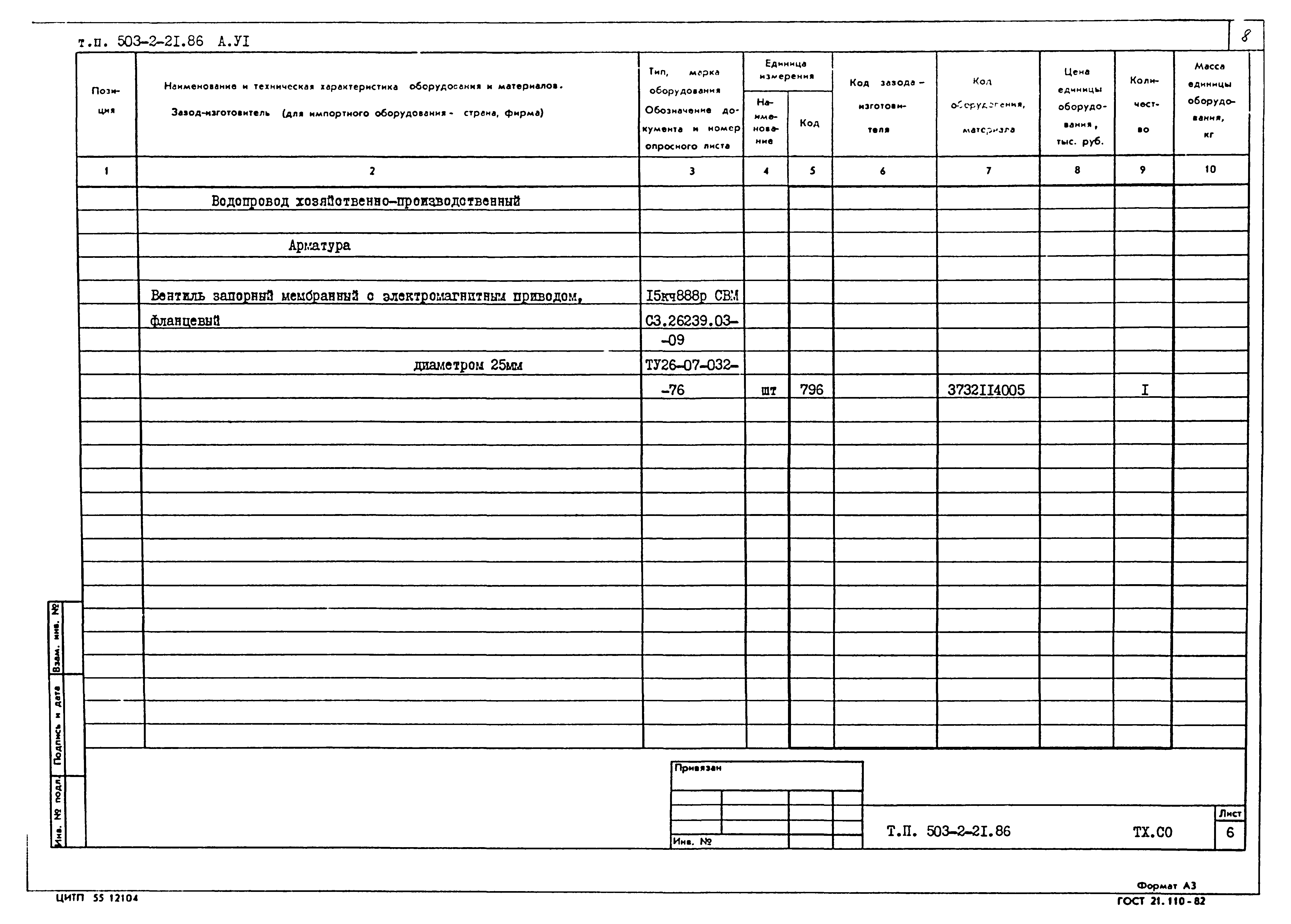 Типовой проект 503-2-21.86