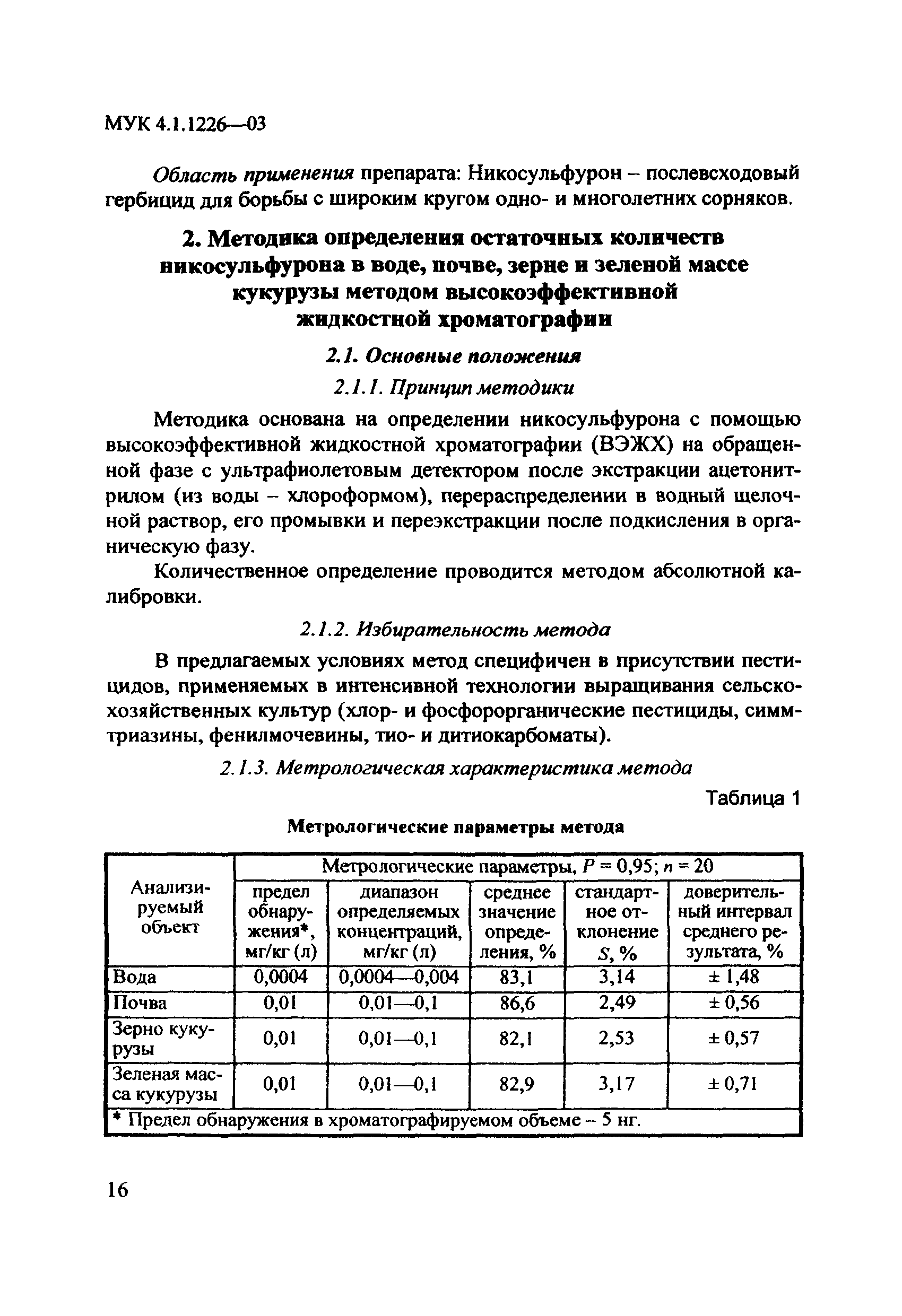 МУК 4.1.1226-03