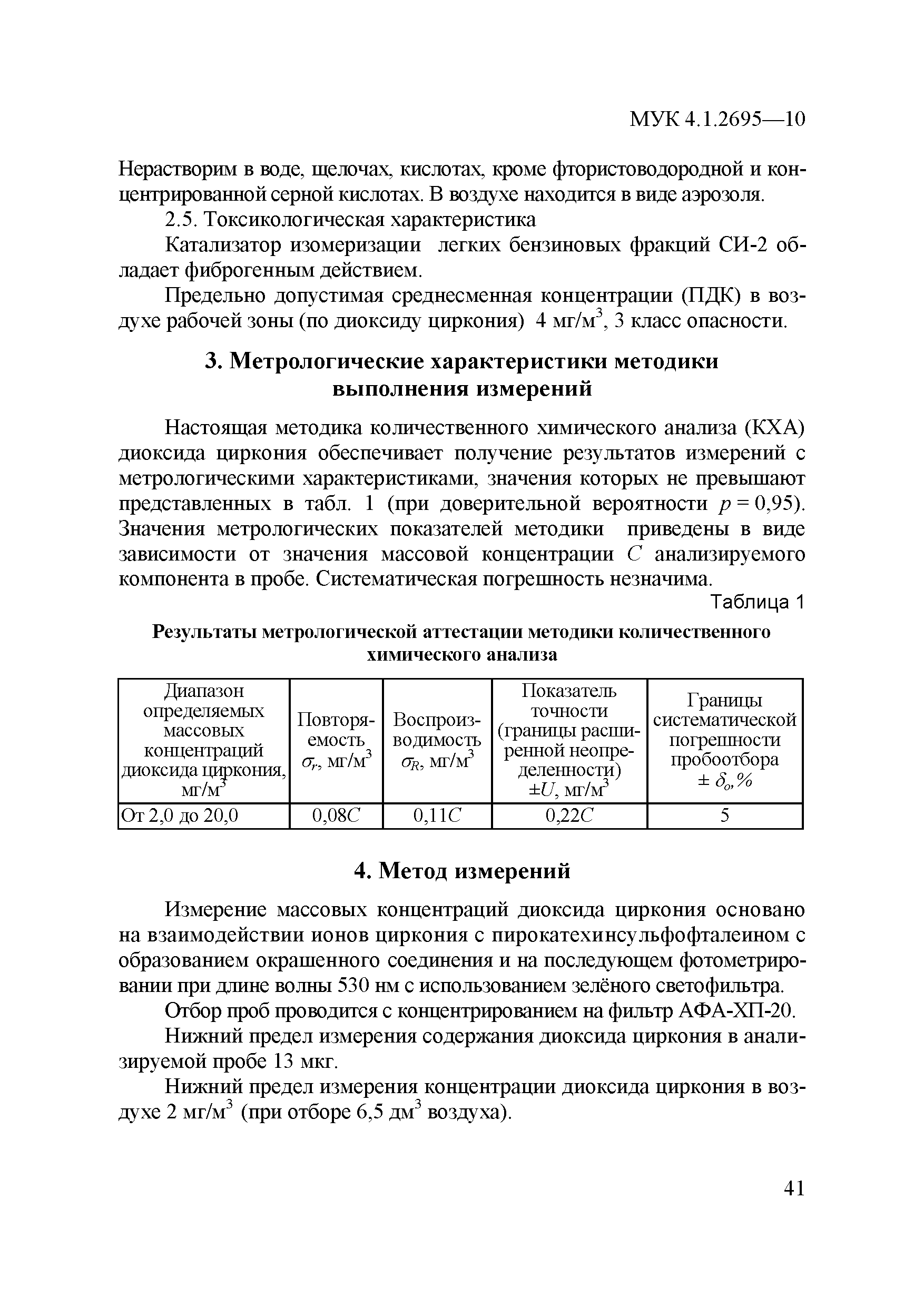 МУК 4.1.2695-10