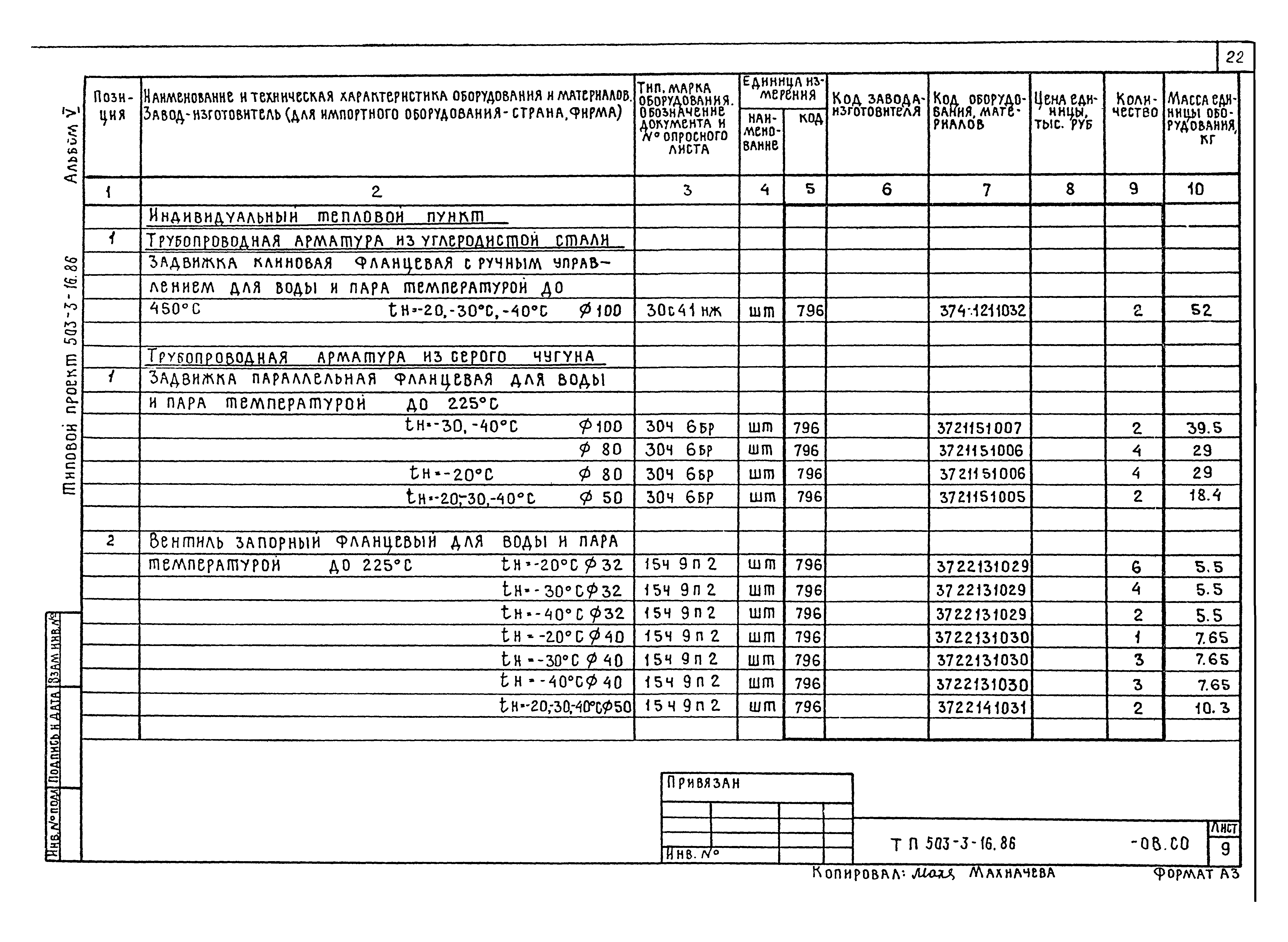 Типовой проект 503-3-16.86