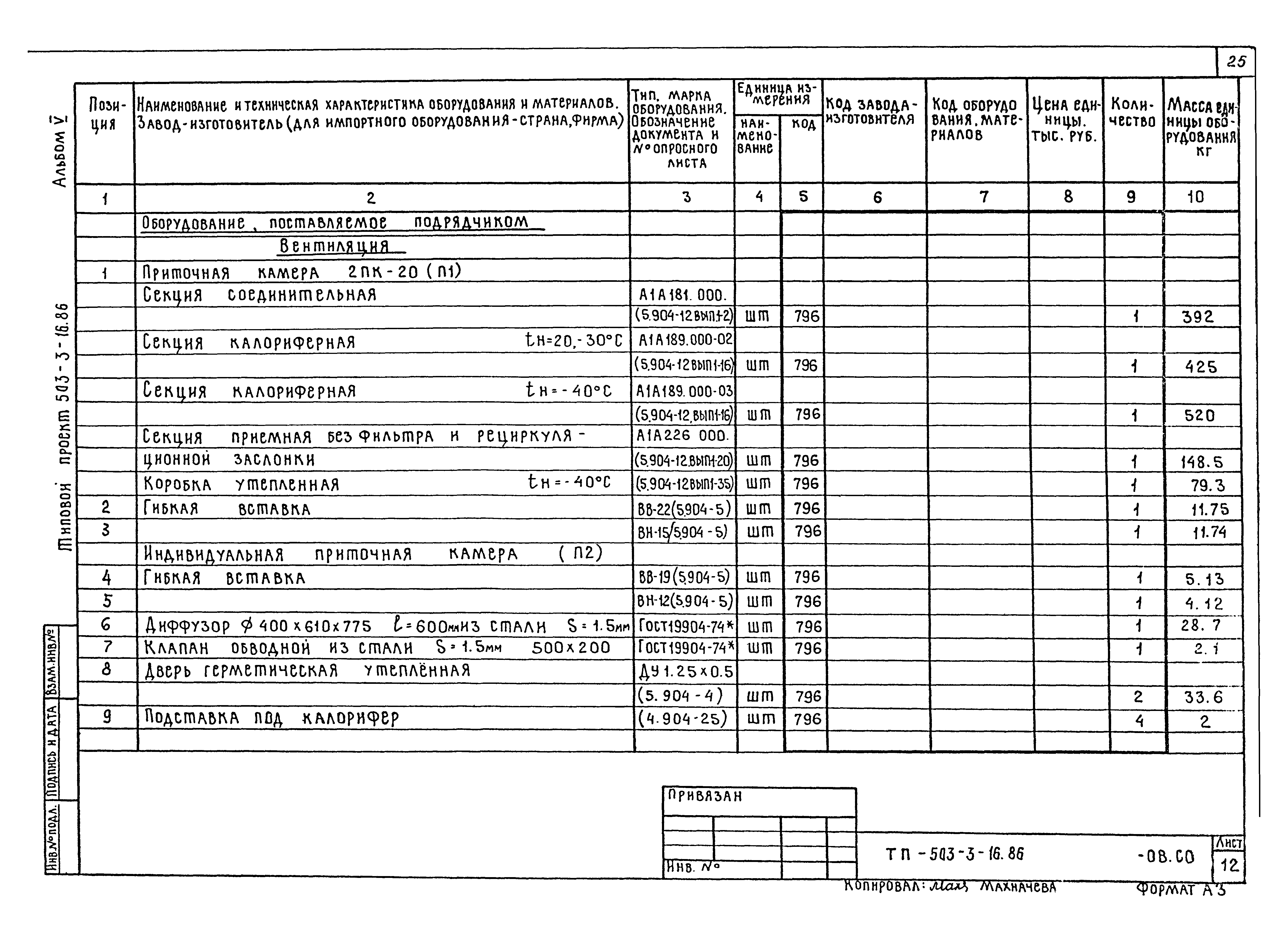 Типовой проект 503-3-16.86