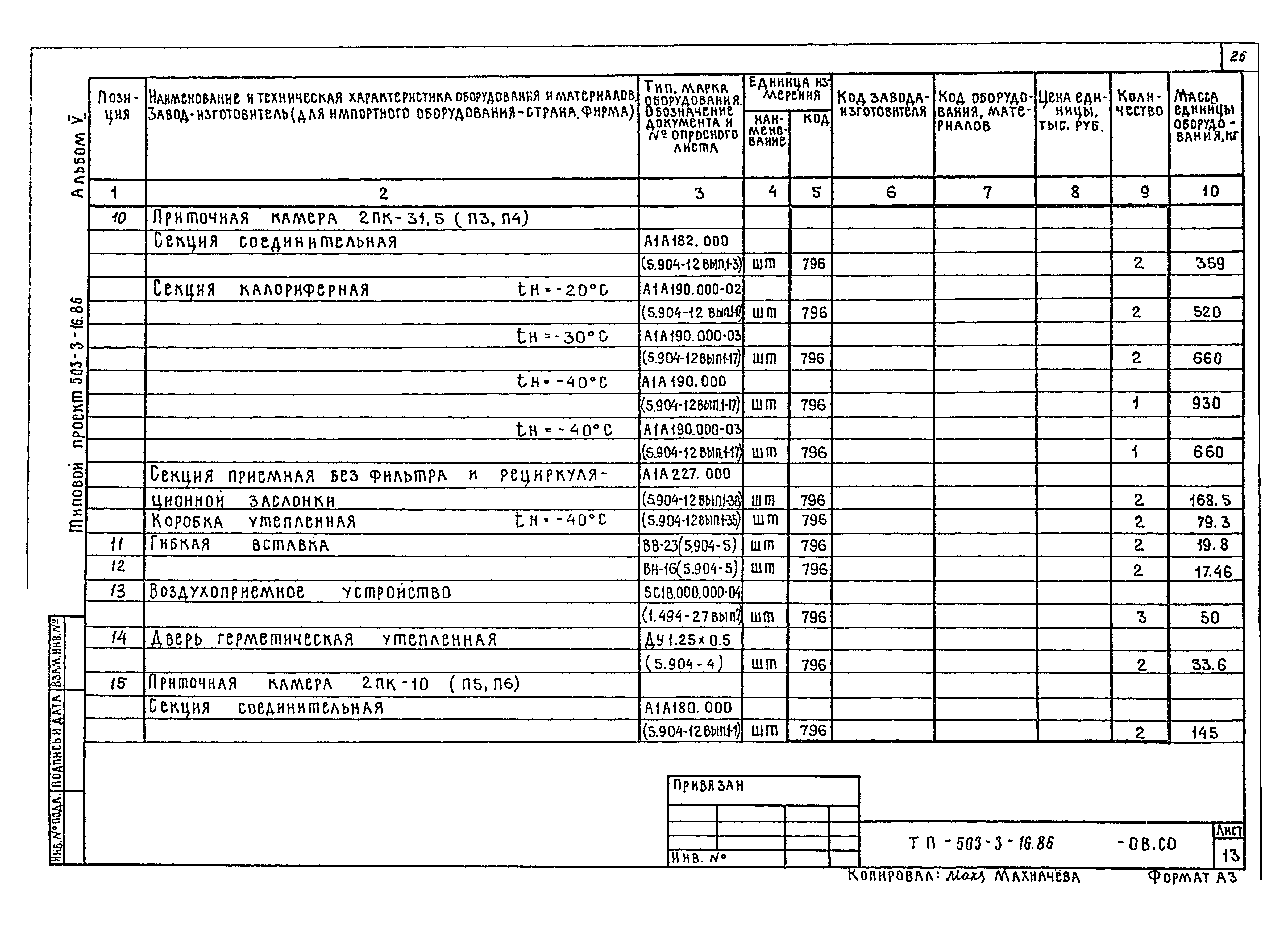 Типовой проект 503-3-16.86