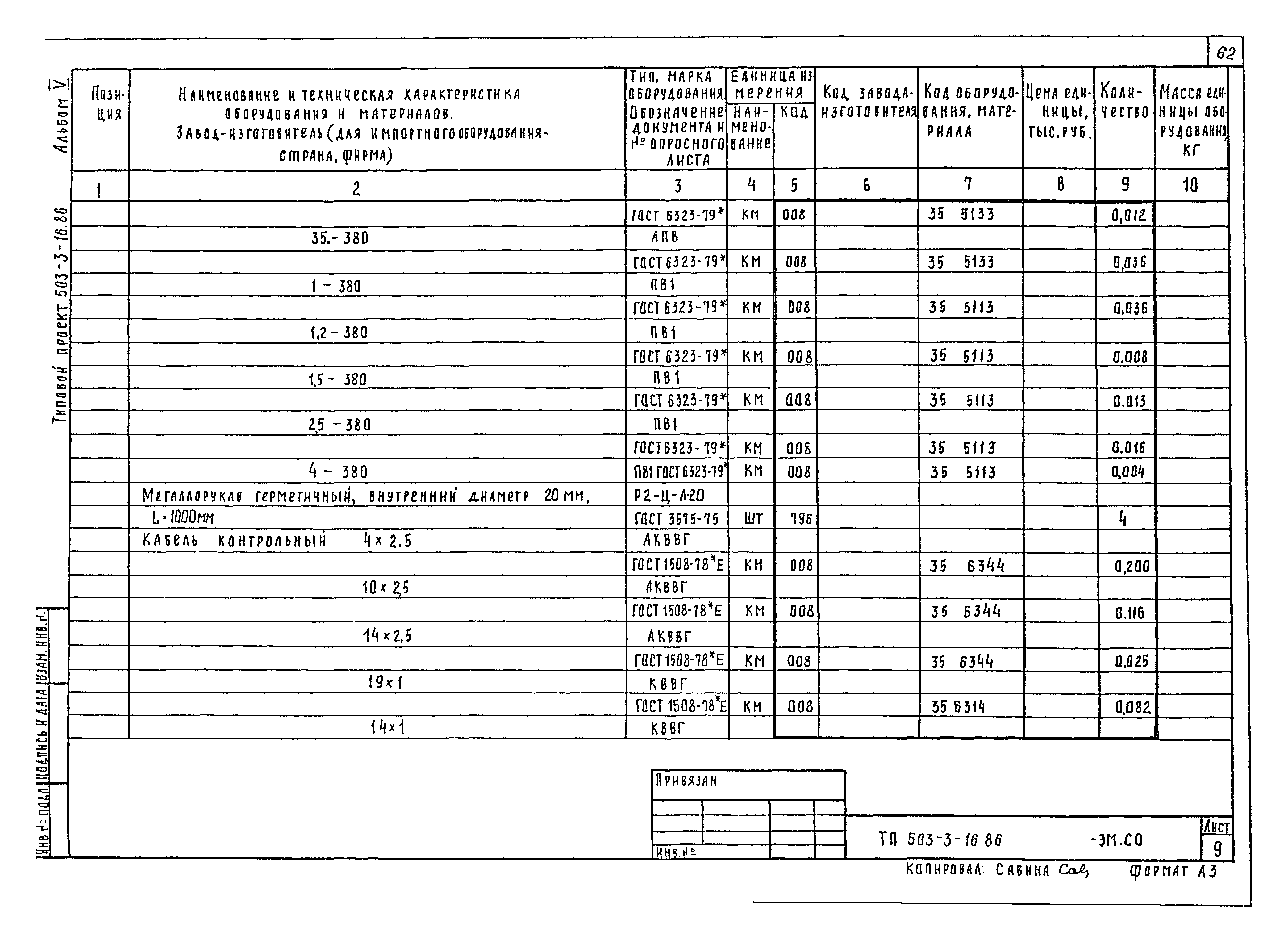 Типовой проект 503-3-16.86