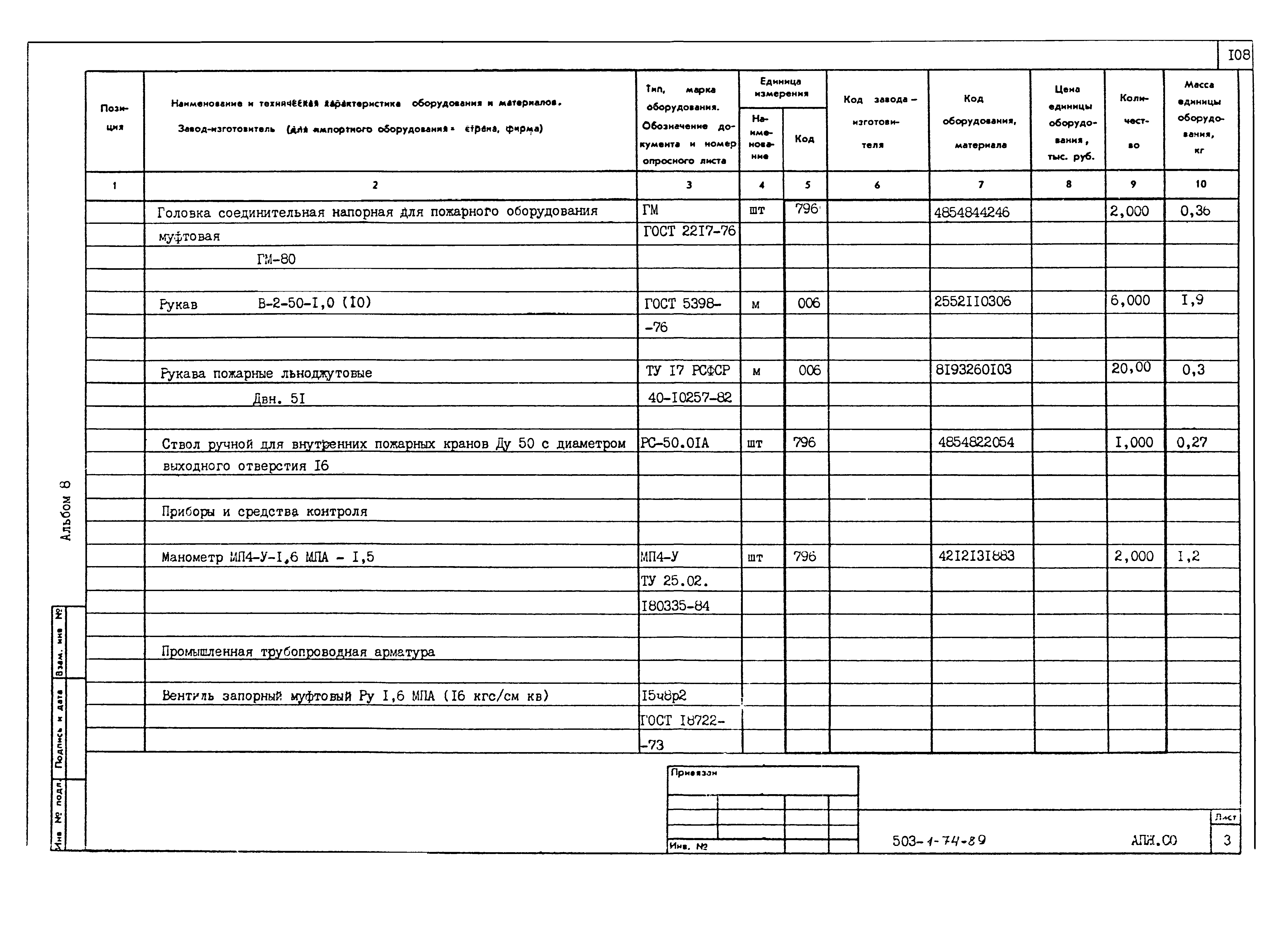 Типовой проект 503-1-74.89