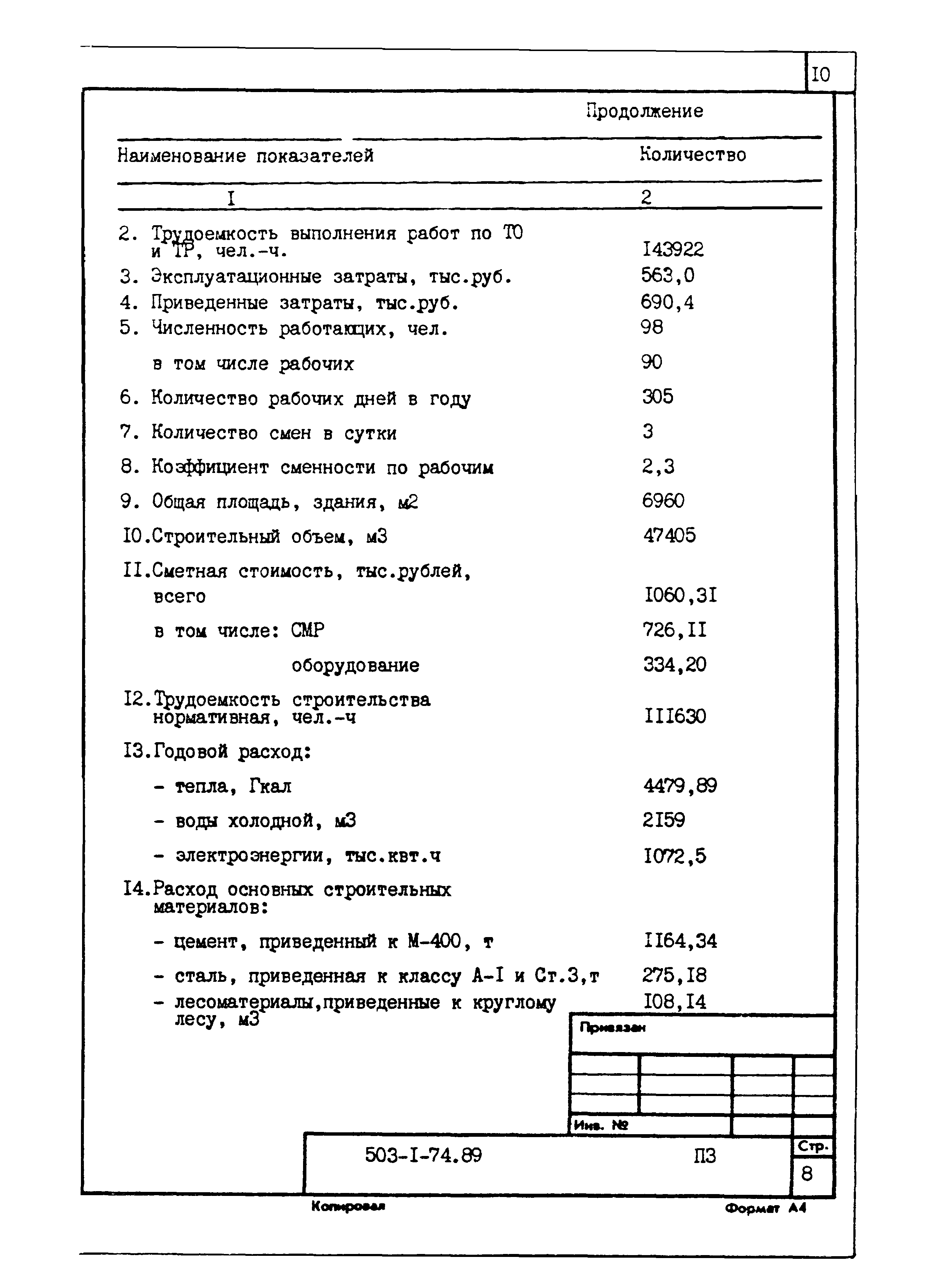 Типовой проект 503-1-74.89
