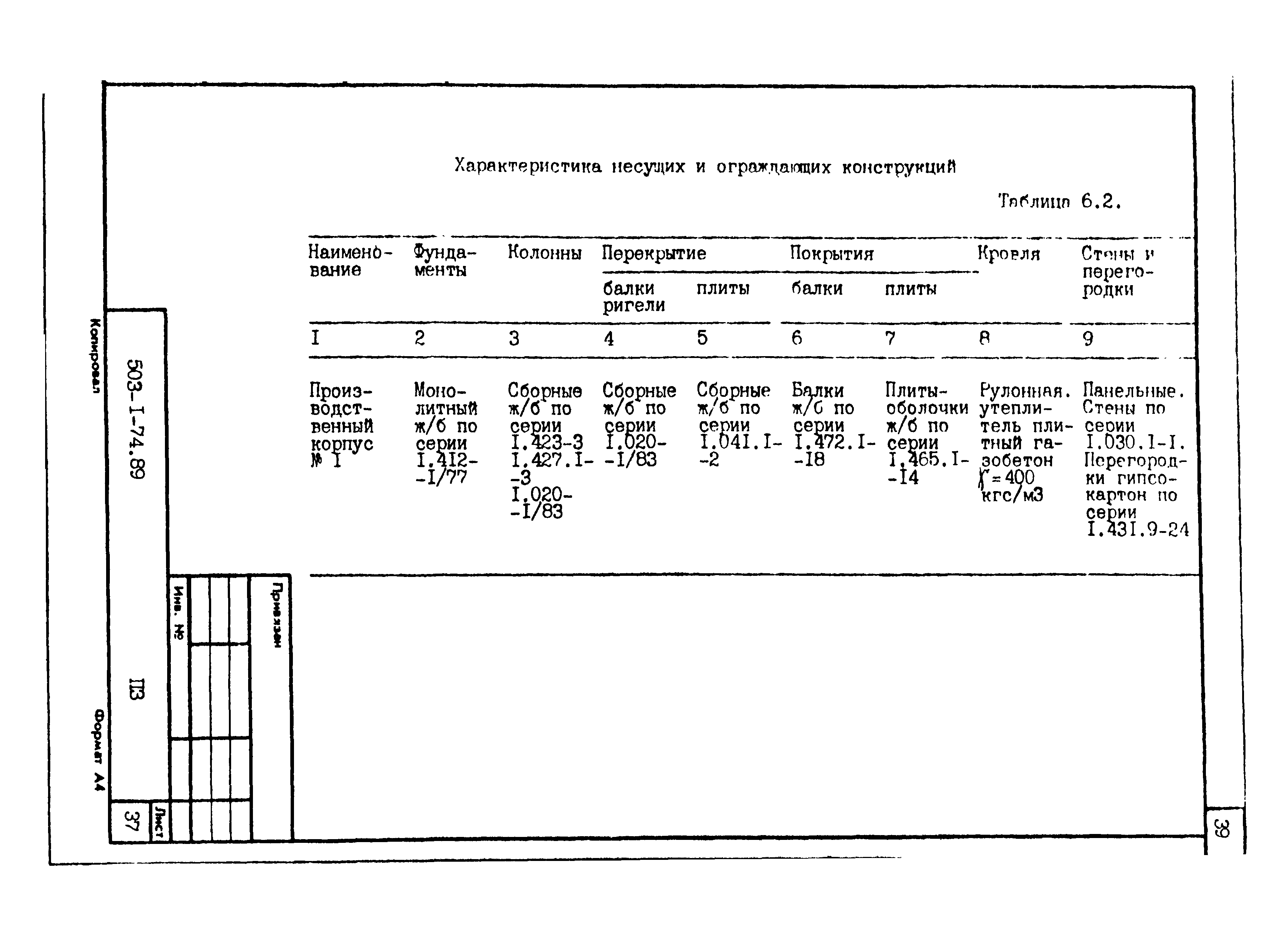 Типовой проект 503-1-74.89