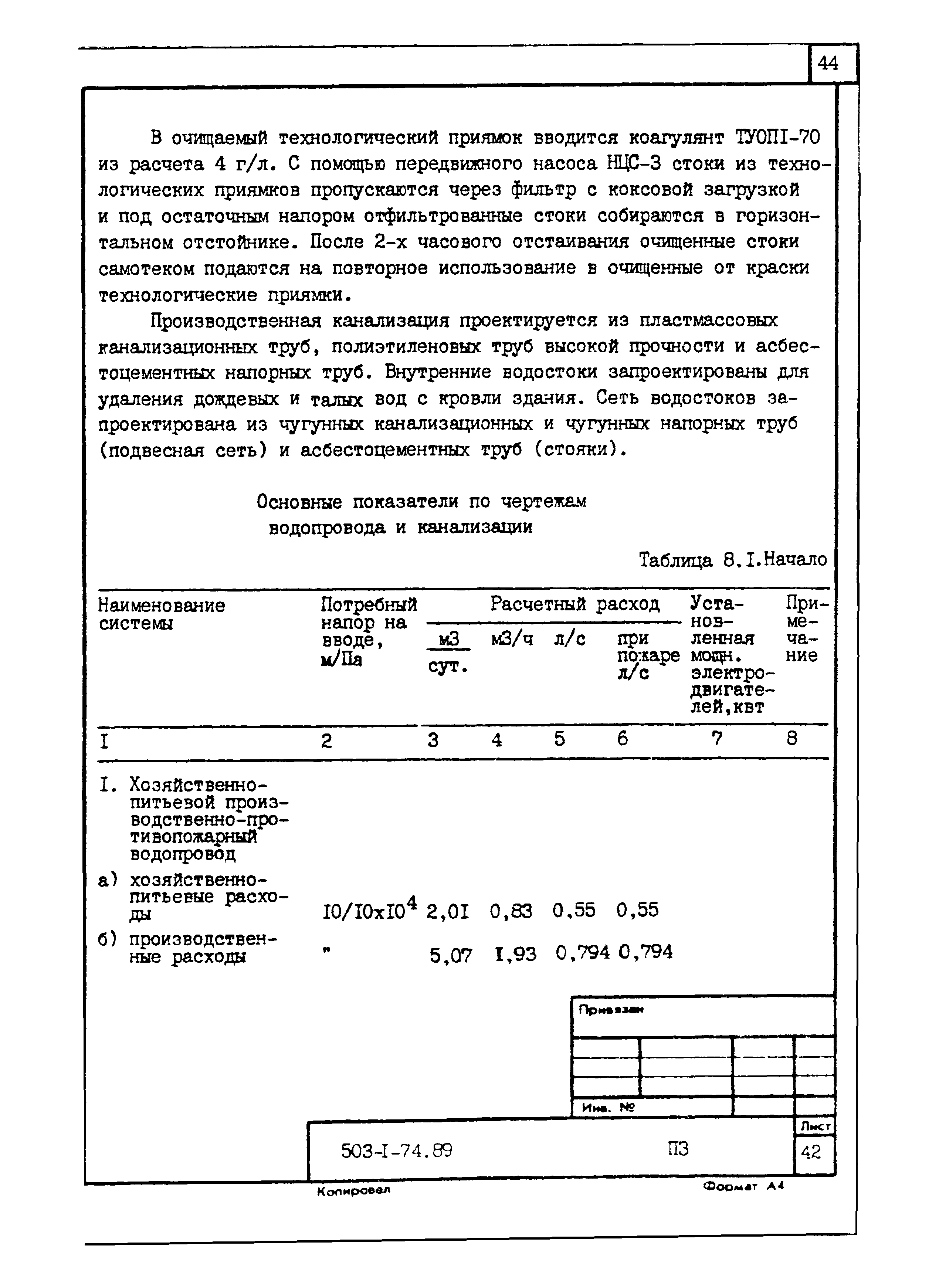 Типовой проект 503-1-74.89