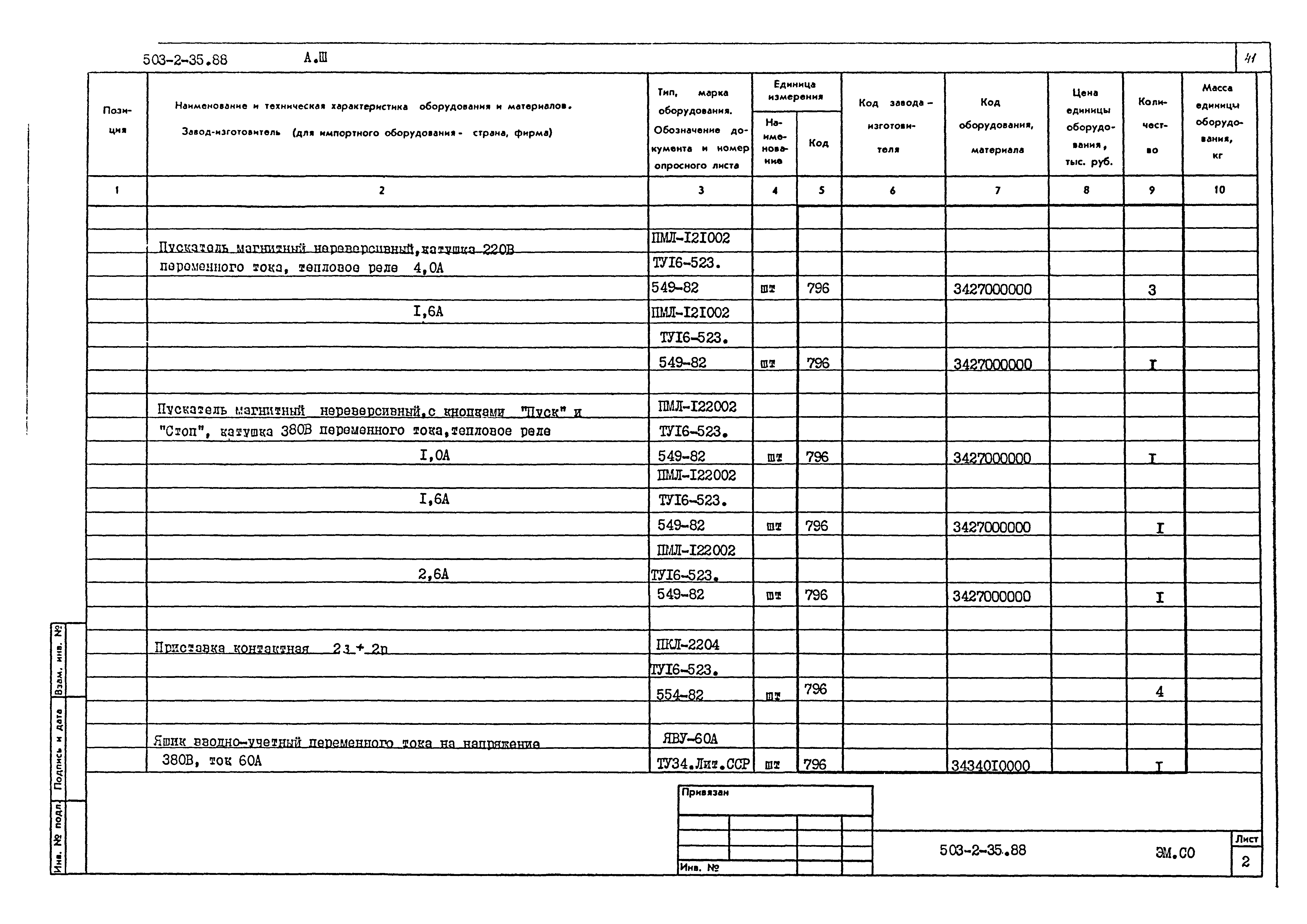 Типовой проект 503-2-35.88