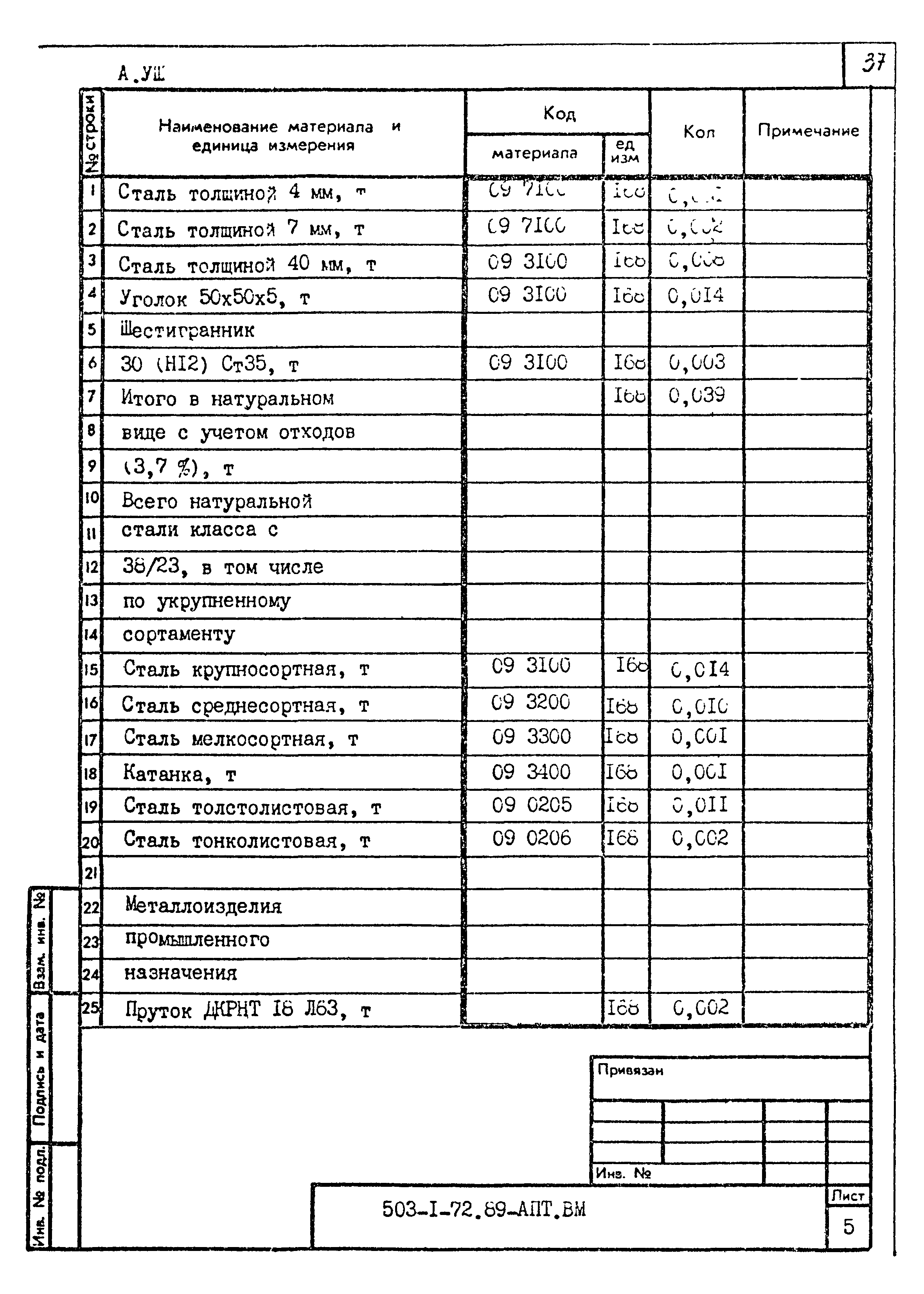 Типовой проект 503-1-72.89