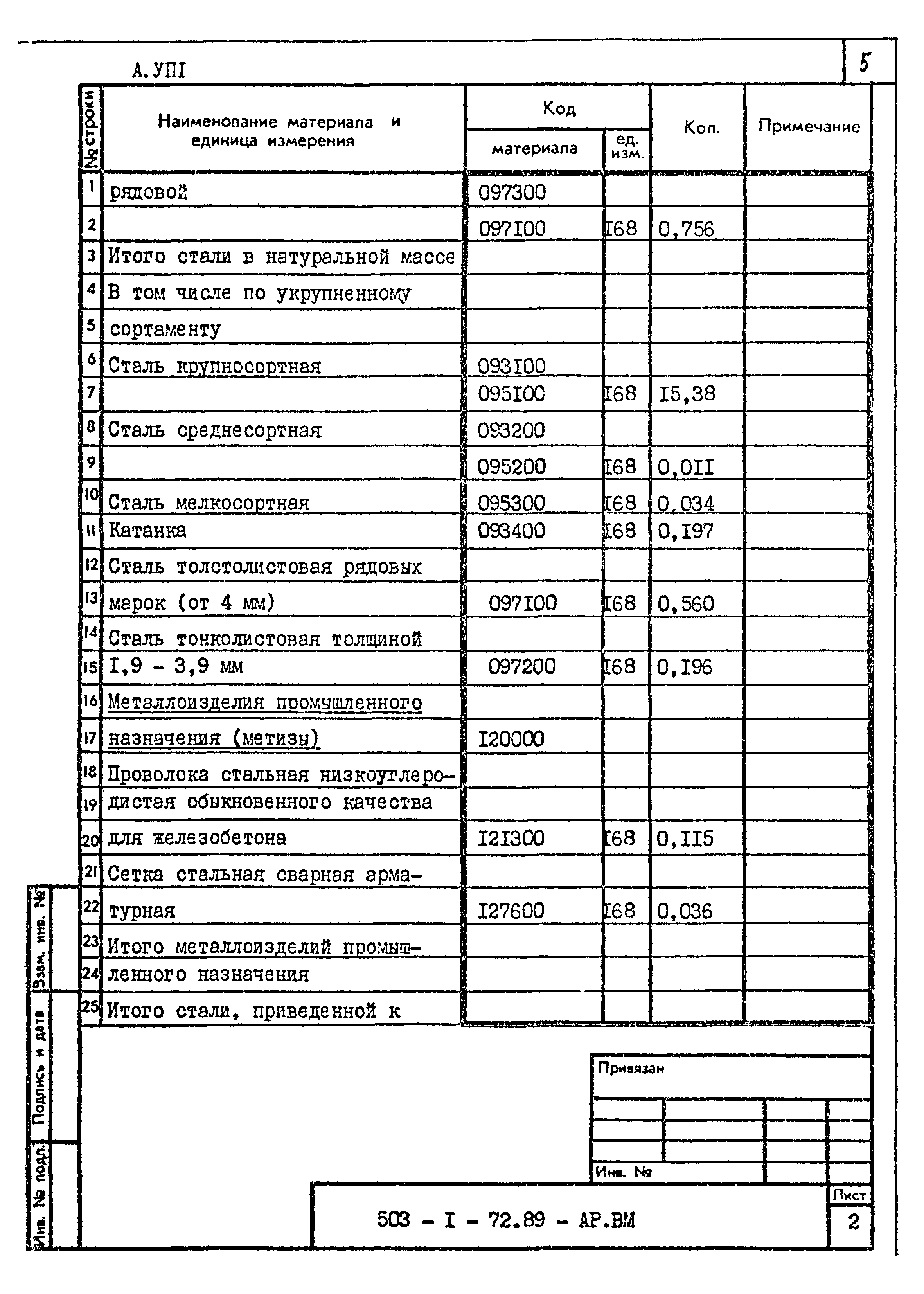 Типовой проект 503-1-72.89