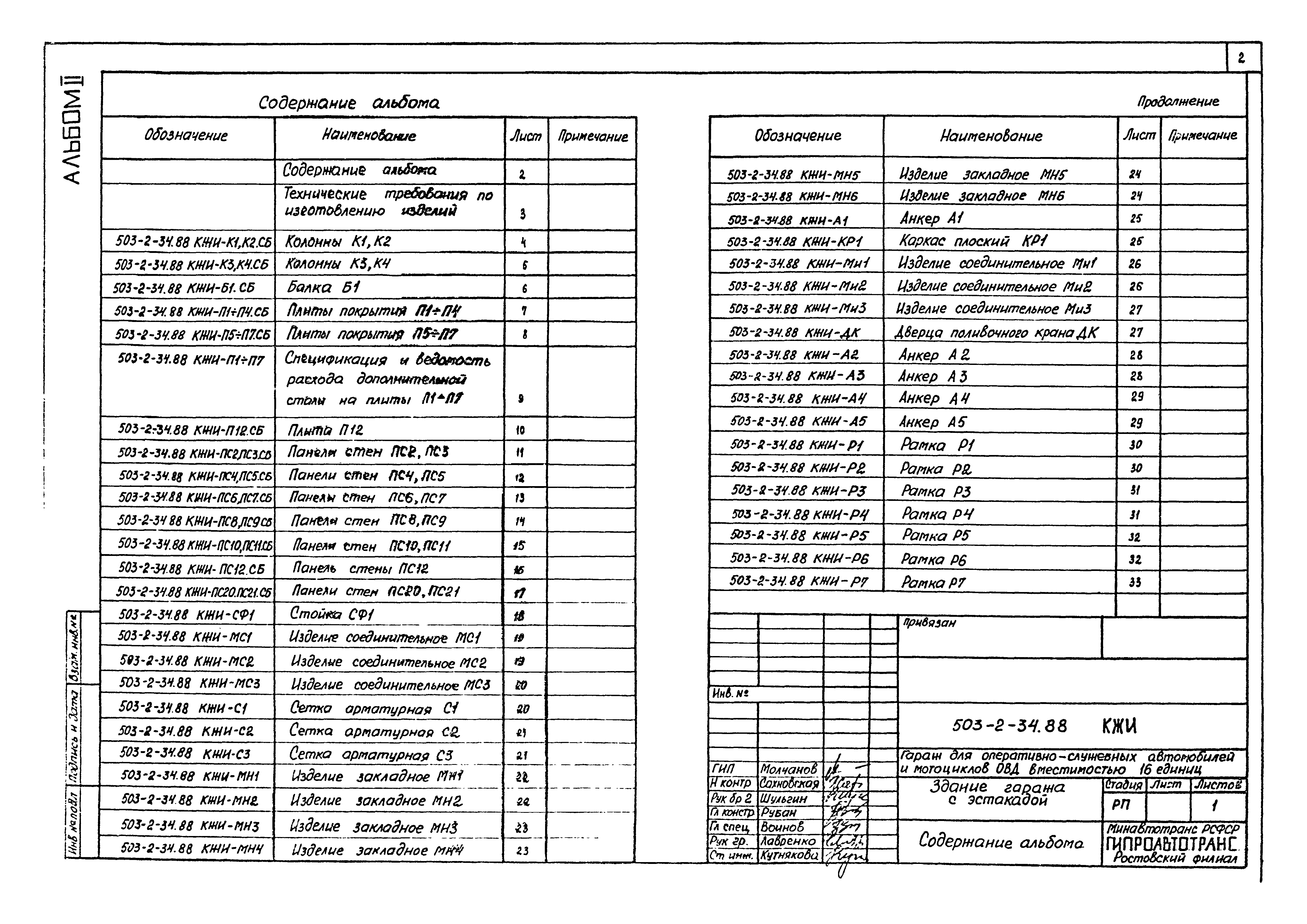 Типовой проект 503-2-34.88
