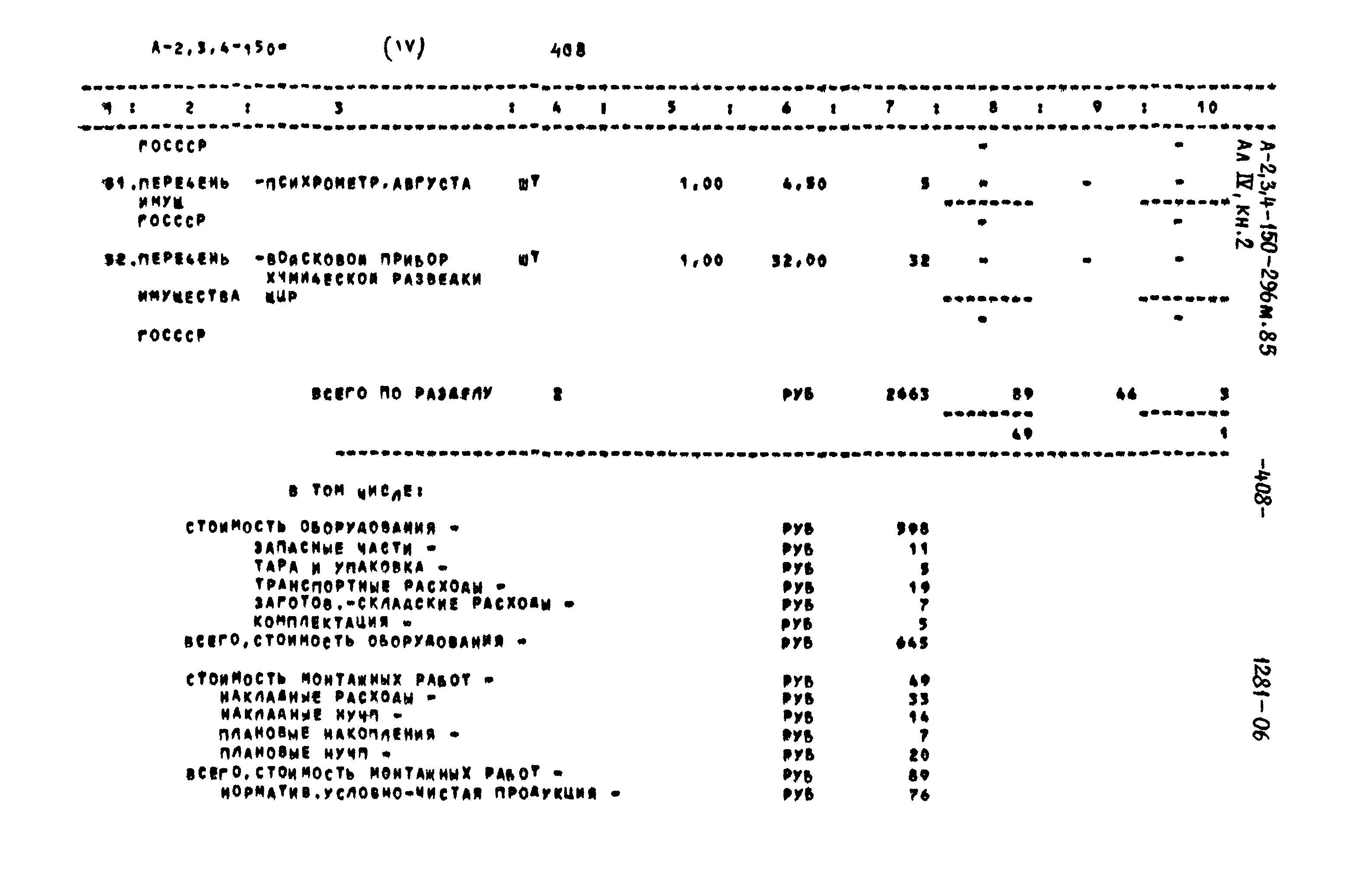 Типовой проект А-II,III,IV-150-296м.85