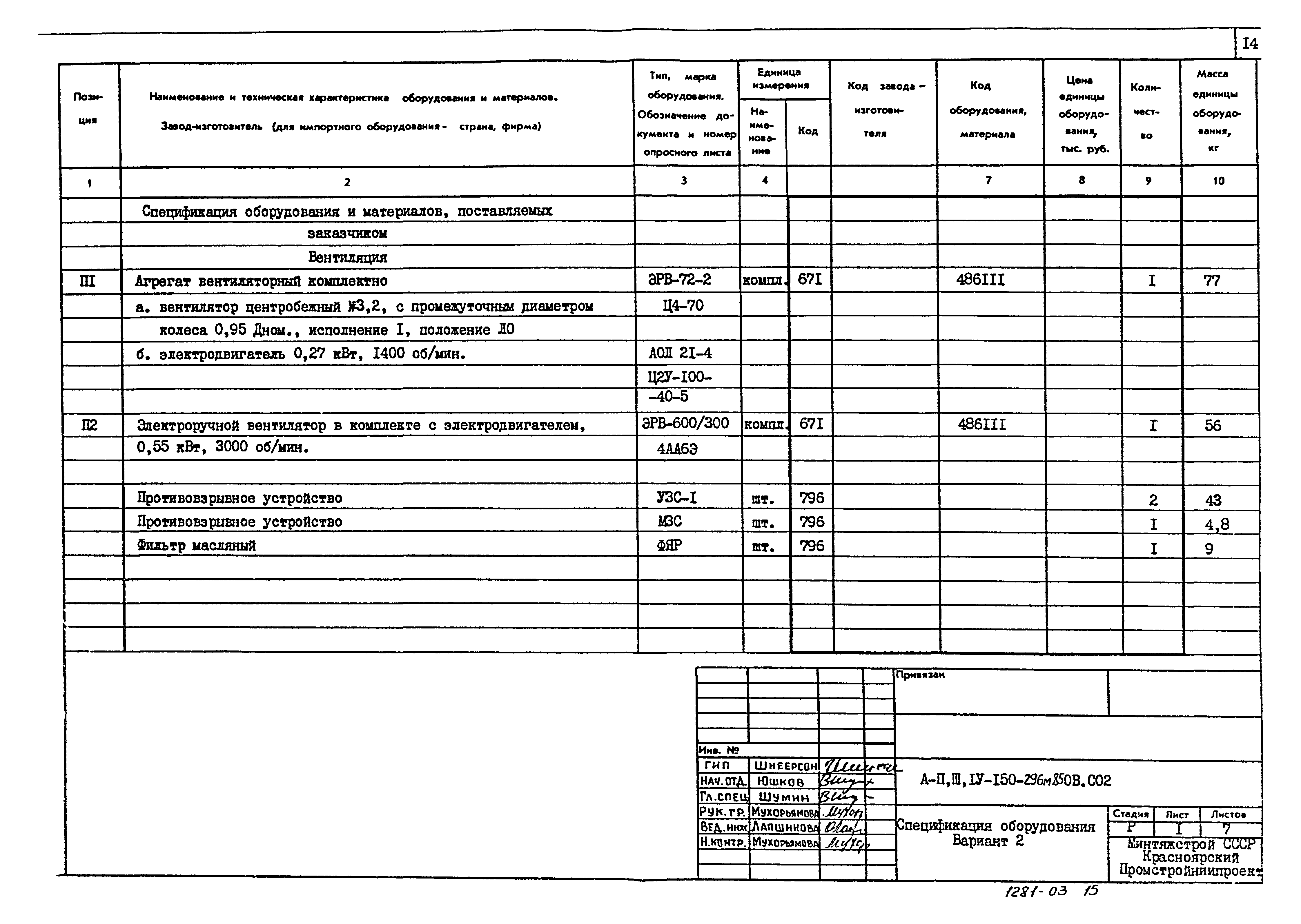 Типовой проект А-II,III,IV-150-296м.85