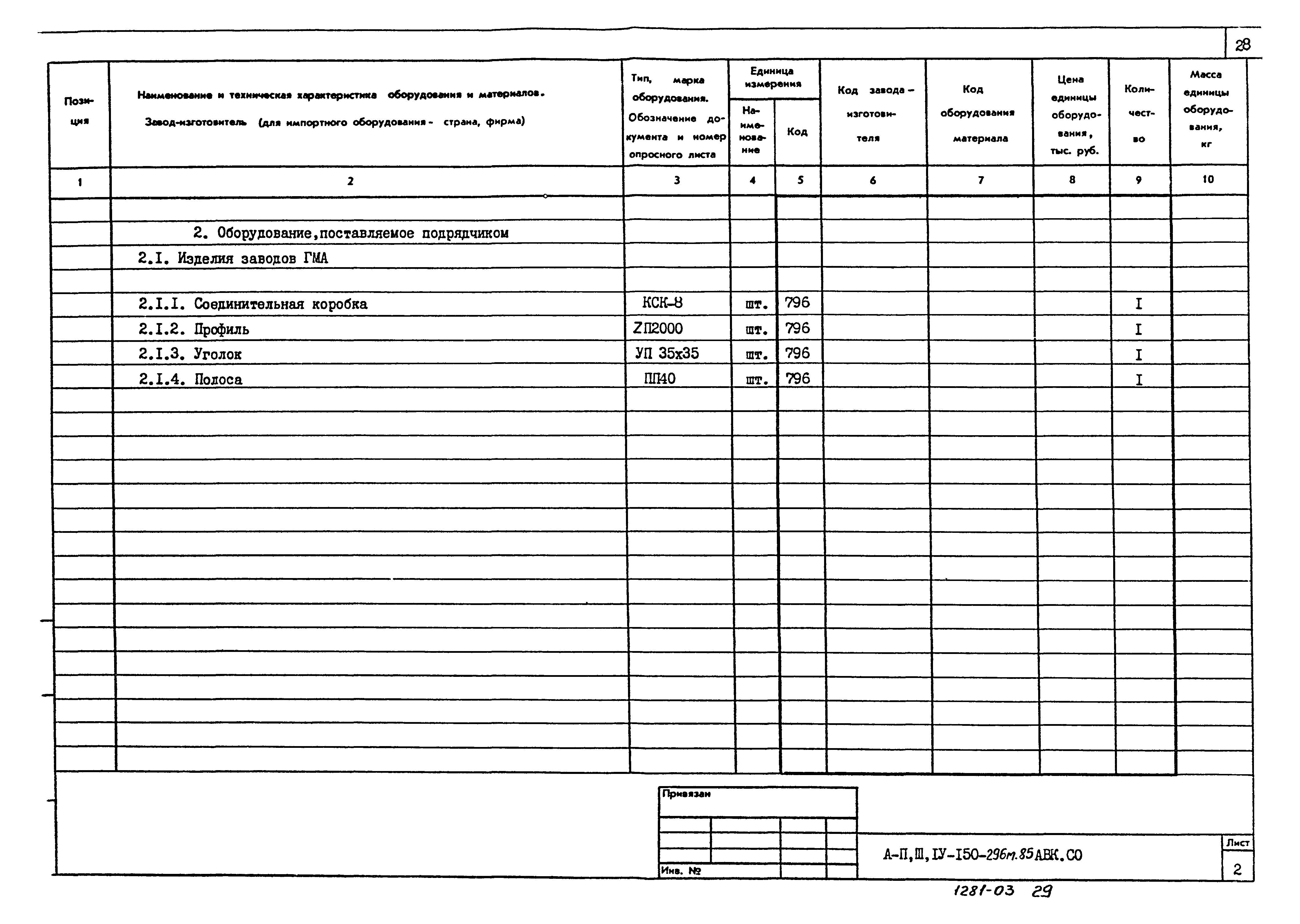 Типовой проект А-II,III,IV-150-296м.85