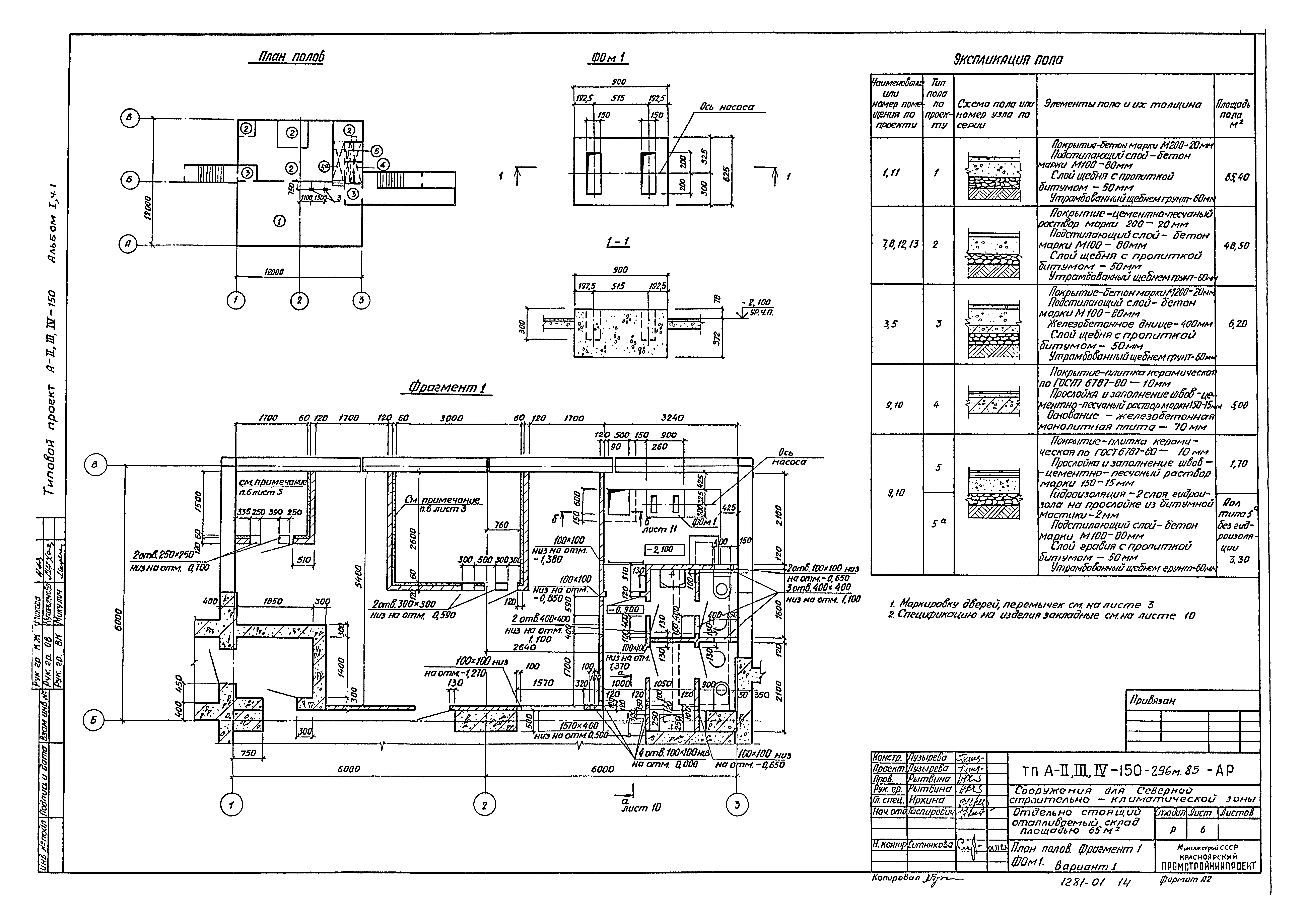 Типовой проект А-II,III,IV-150-296м.85