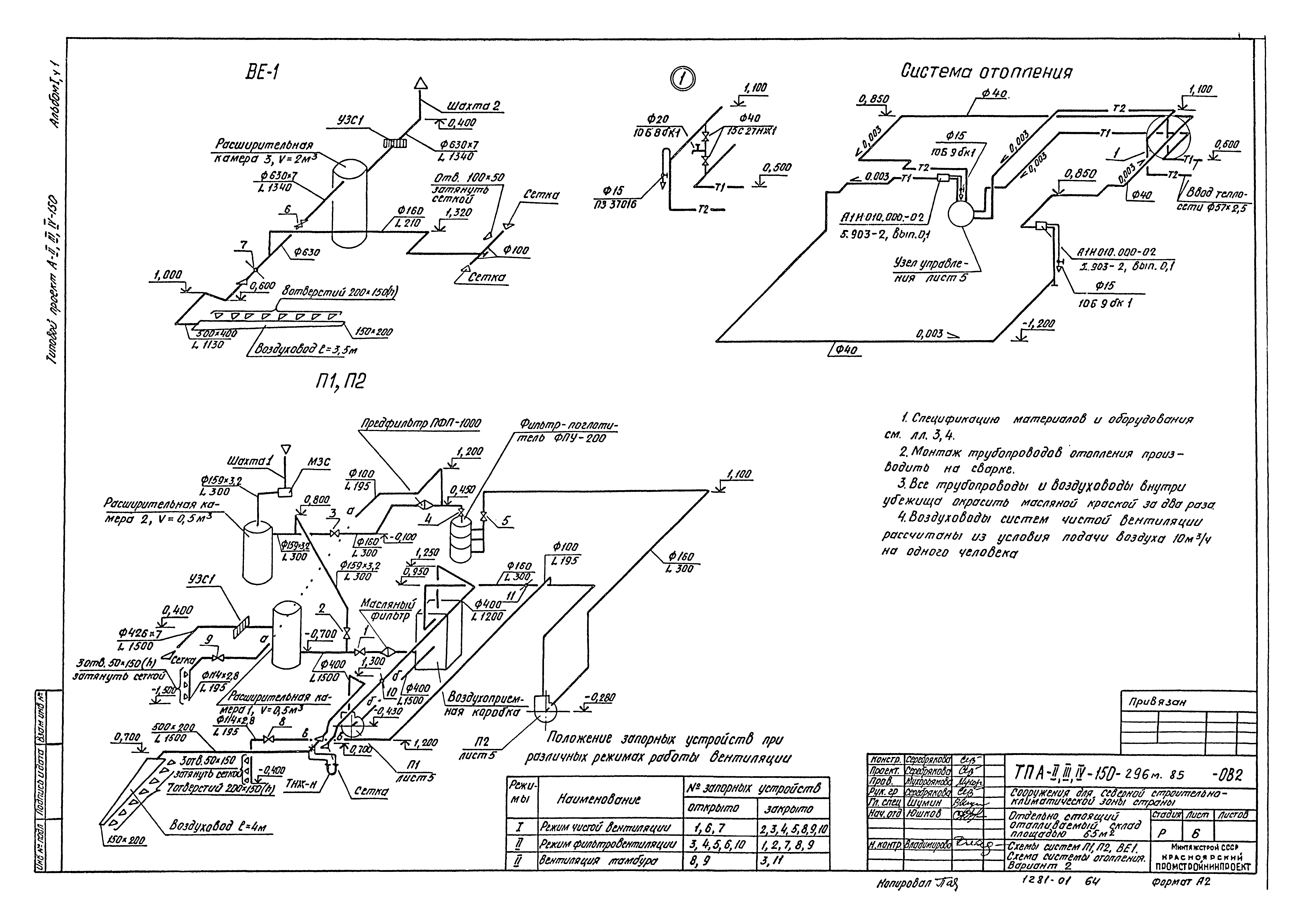 Типовой проект А-II,III,IV-150-296м.85