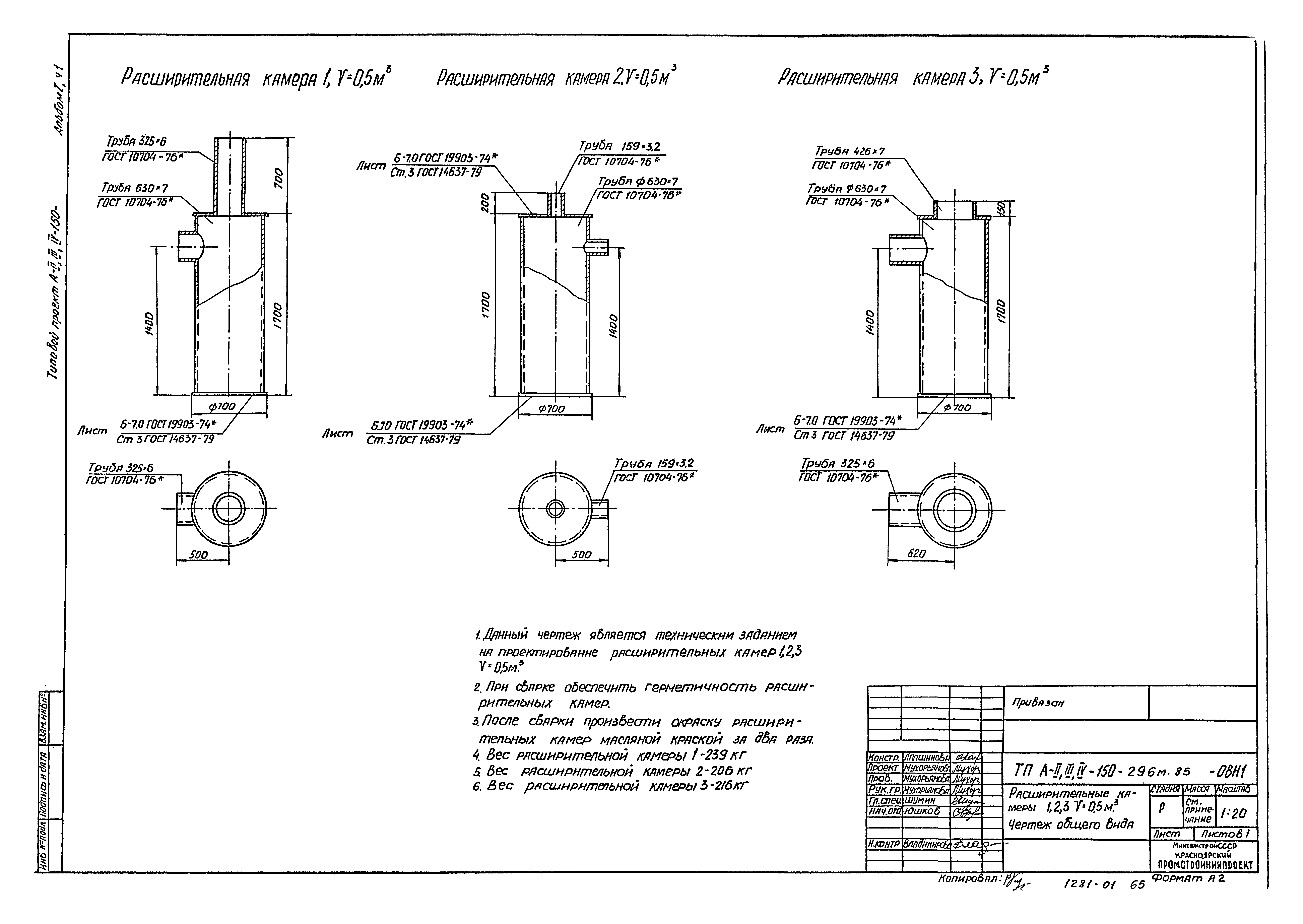 Типовой проект А-II,III,IV-150-296м.85