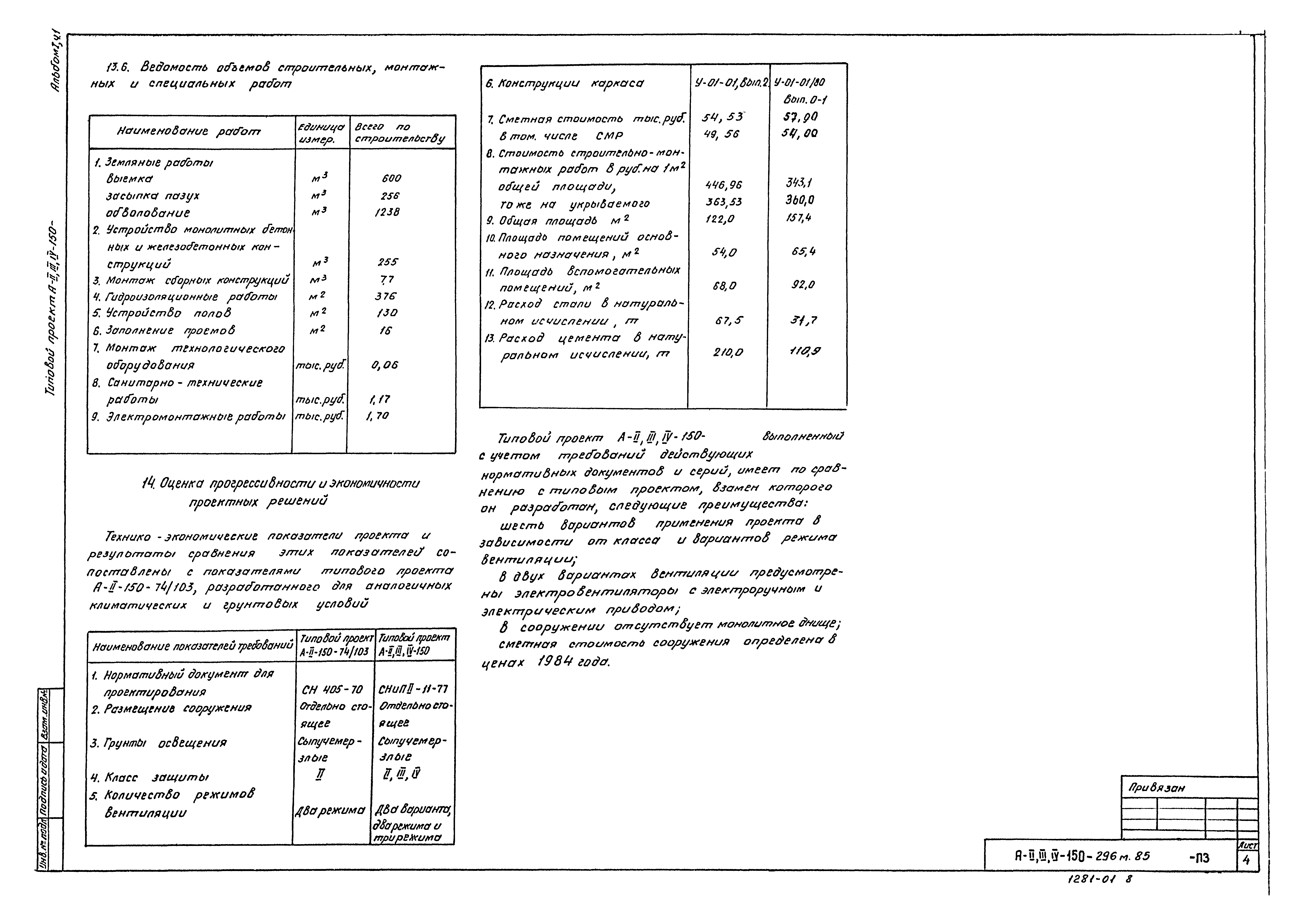 Типовой проект А-II,III,IV-150-296м.85