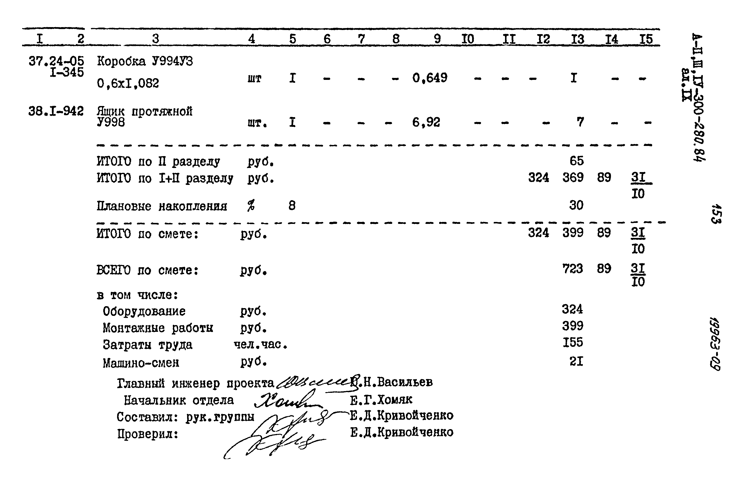 Типовой проект А-II,III,IV-300-280.84