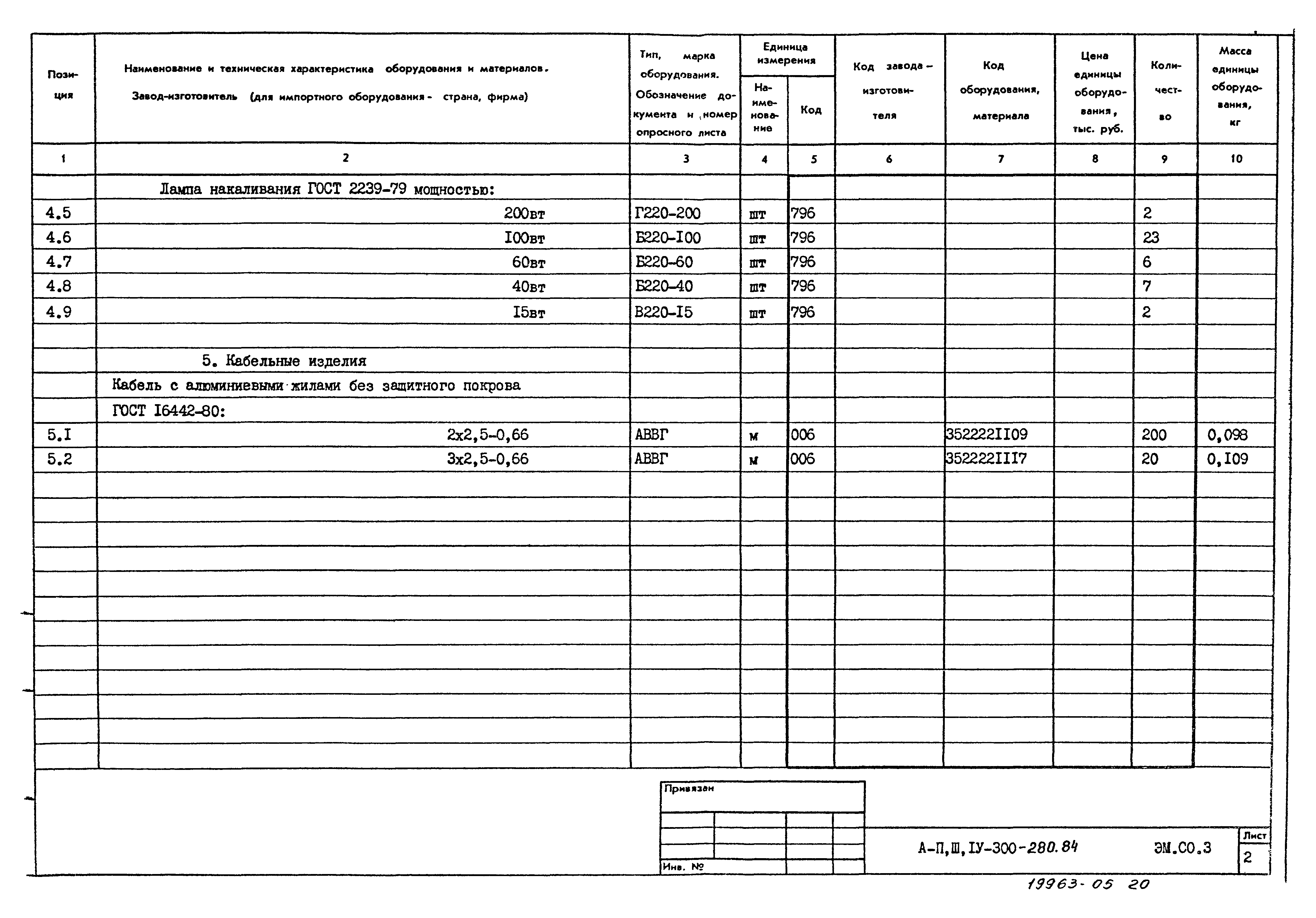 Типовой проект А-II,III,IV-300-280.84