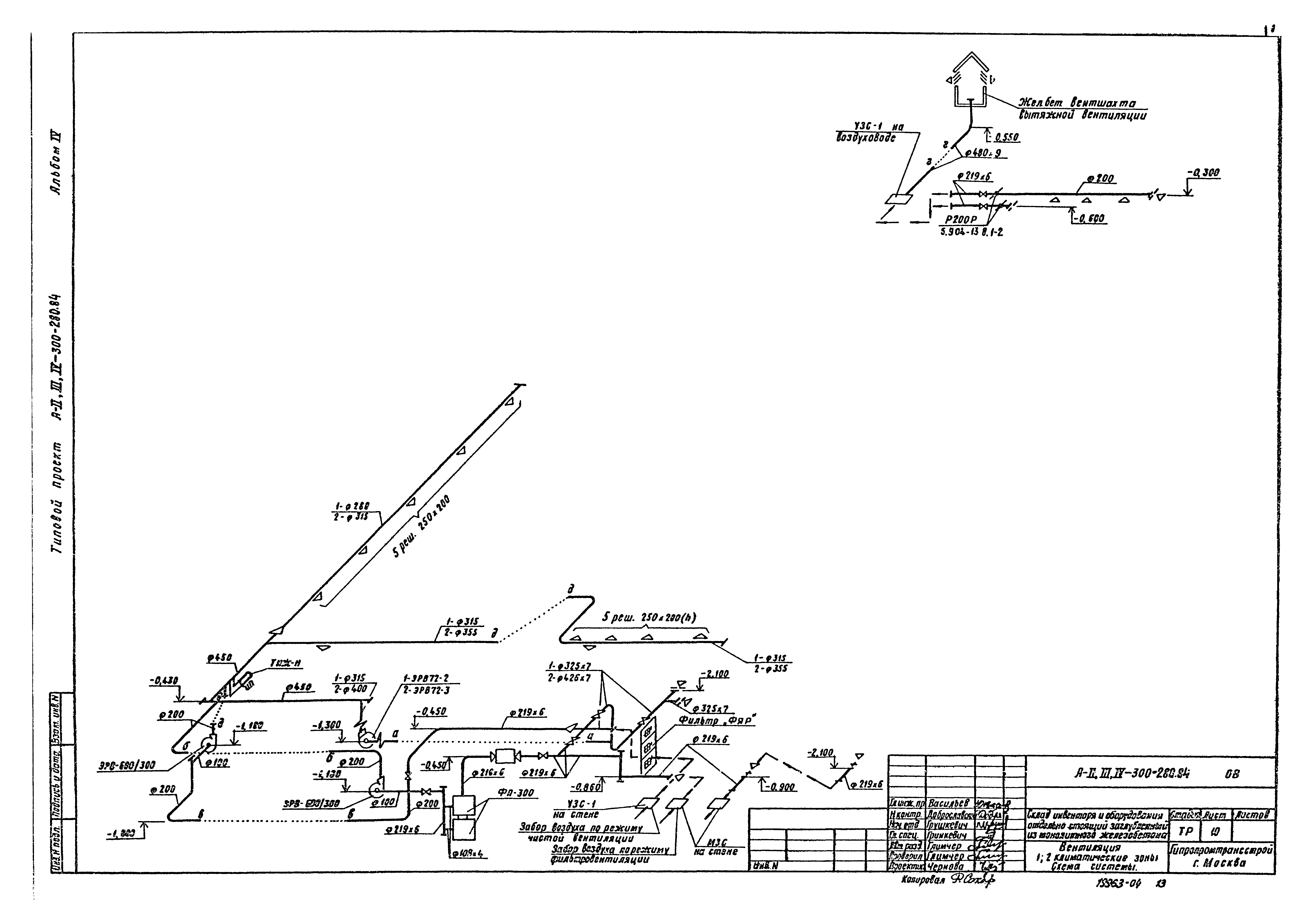 Типовой проект А-II,III,IV-300-280.84