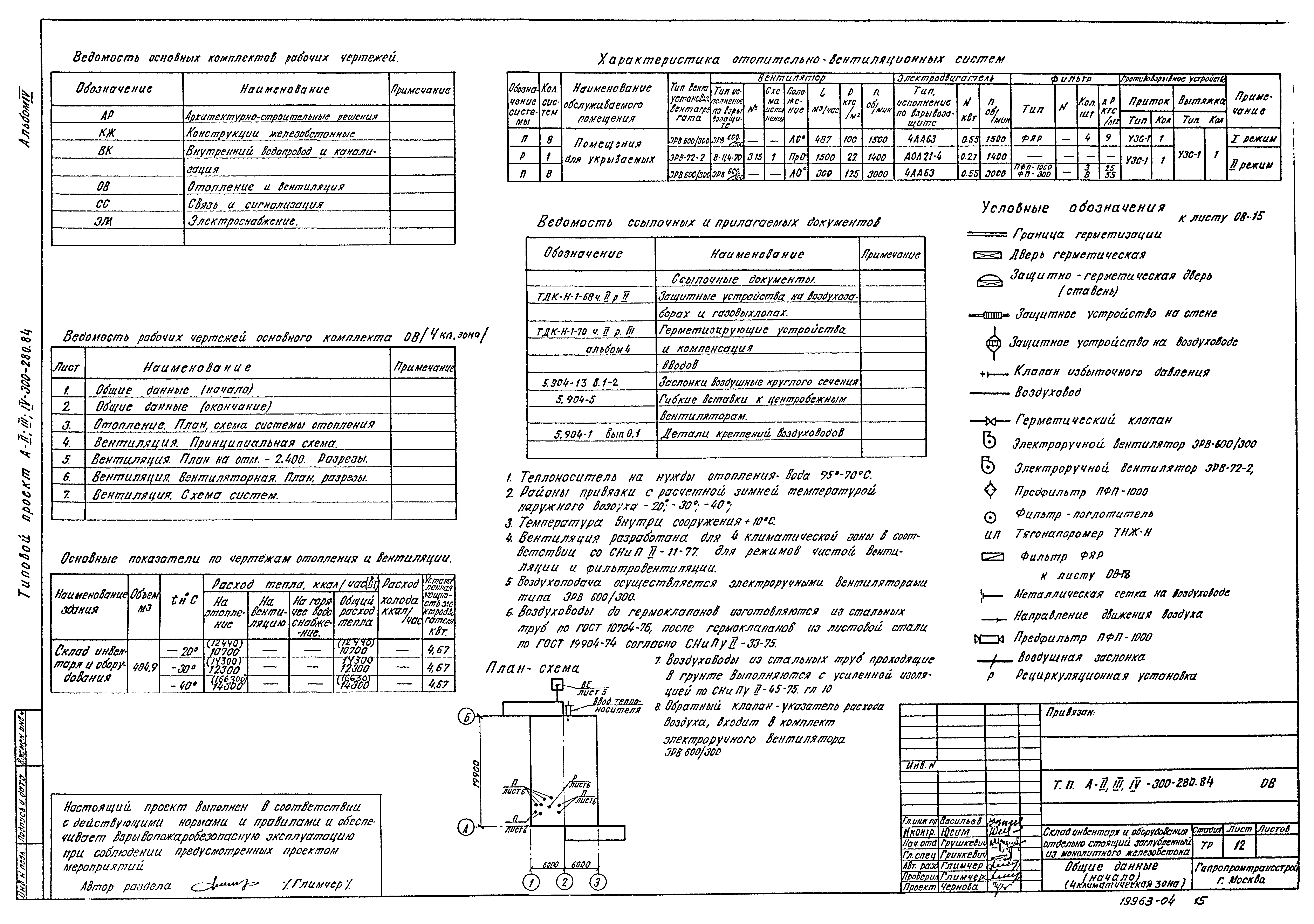 Типовой проект А-II,III,IV-300-280.84